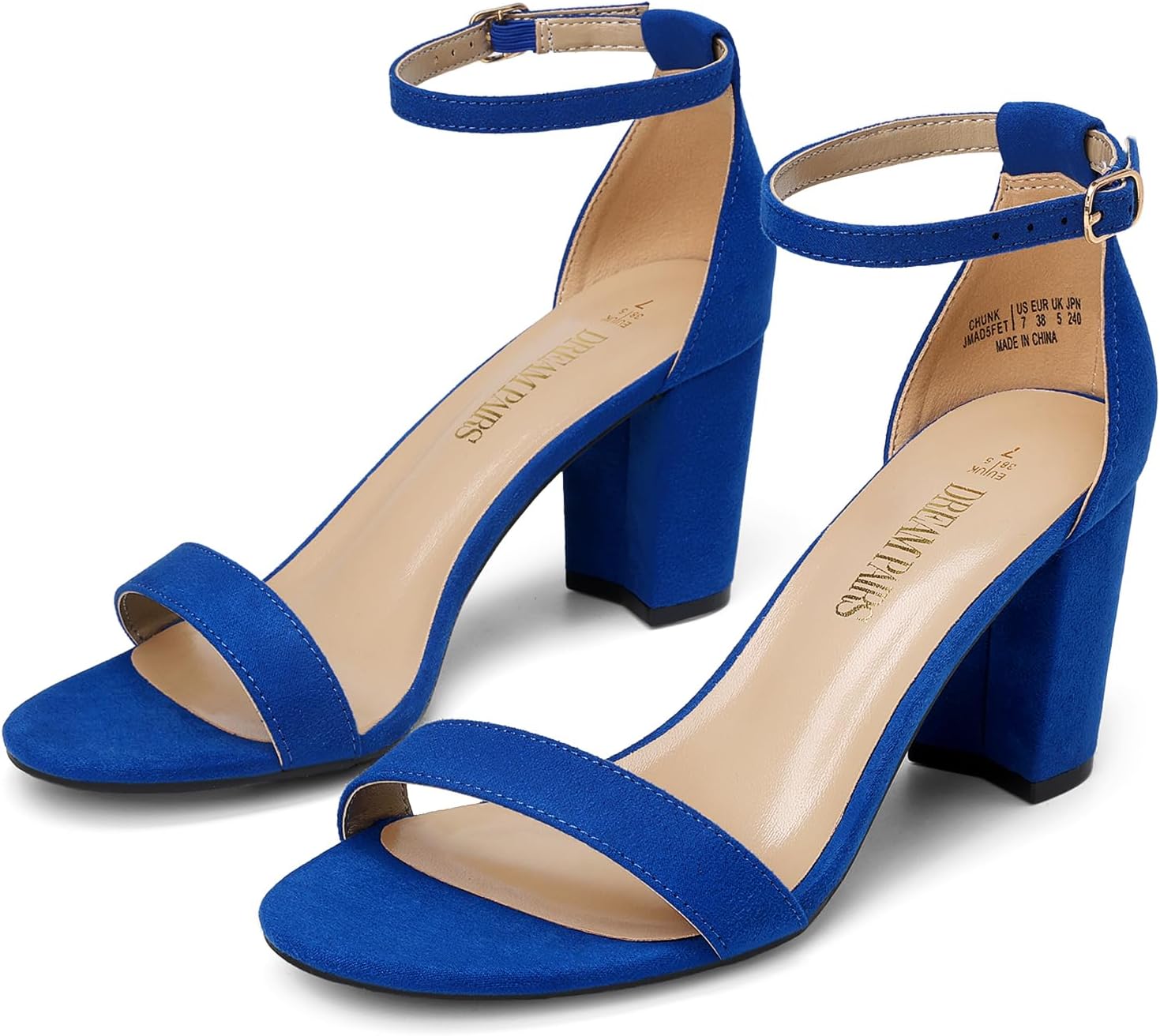 Detalle de DREAM PAIRS 59938 Women's Block Heel Sandals with Adjustable Ankle Strap