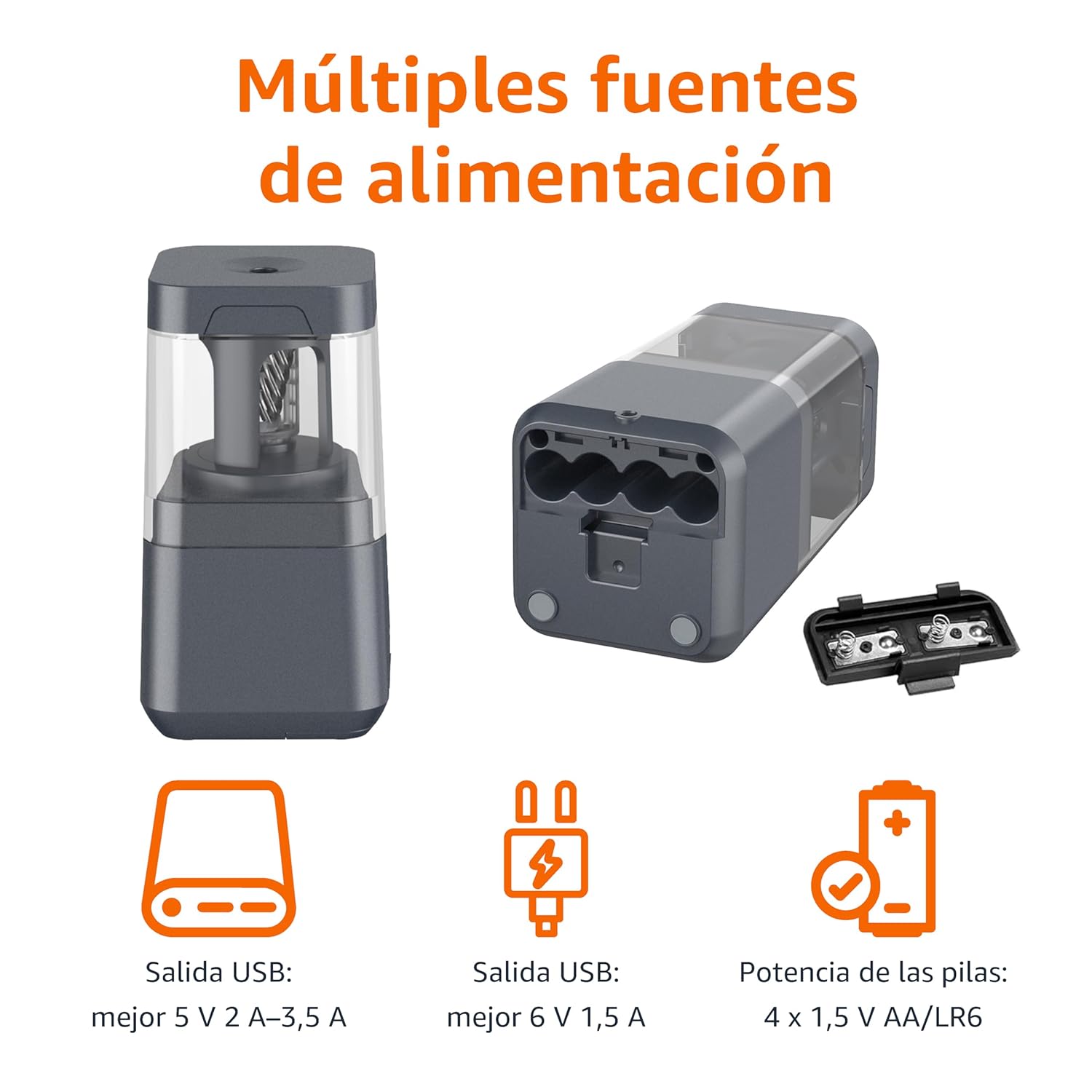 Thumbnail 1 de Amazon Basics Sacapuntas Eléctrico Portátil ⚡ Batería/USB