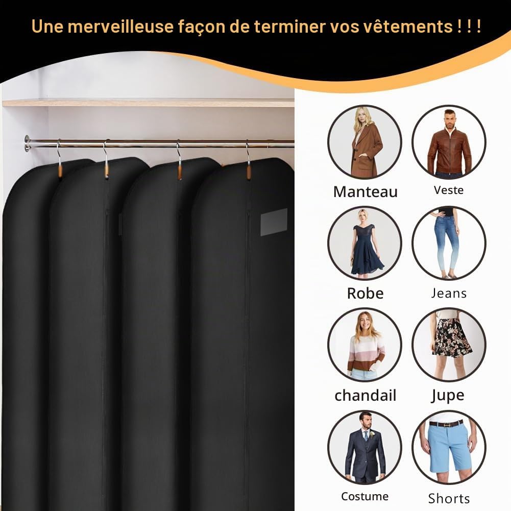 Thumbnail 6 de Vicloon P-JXR2023923-B kledinghoezen, set van 2, 60 x 180 cm met rits