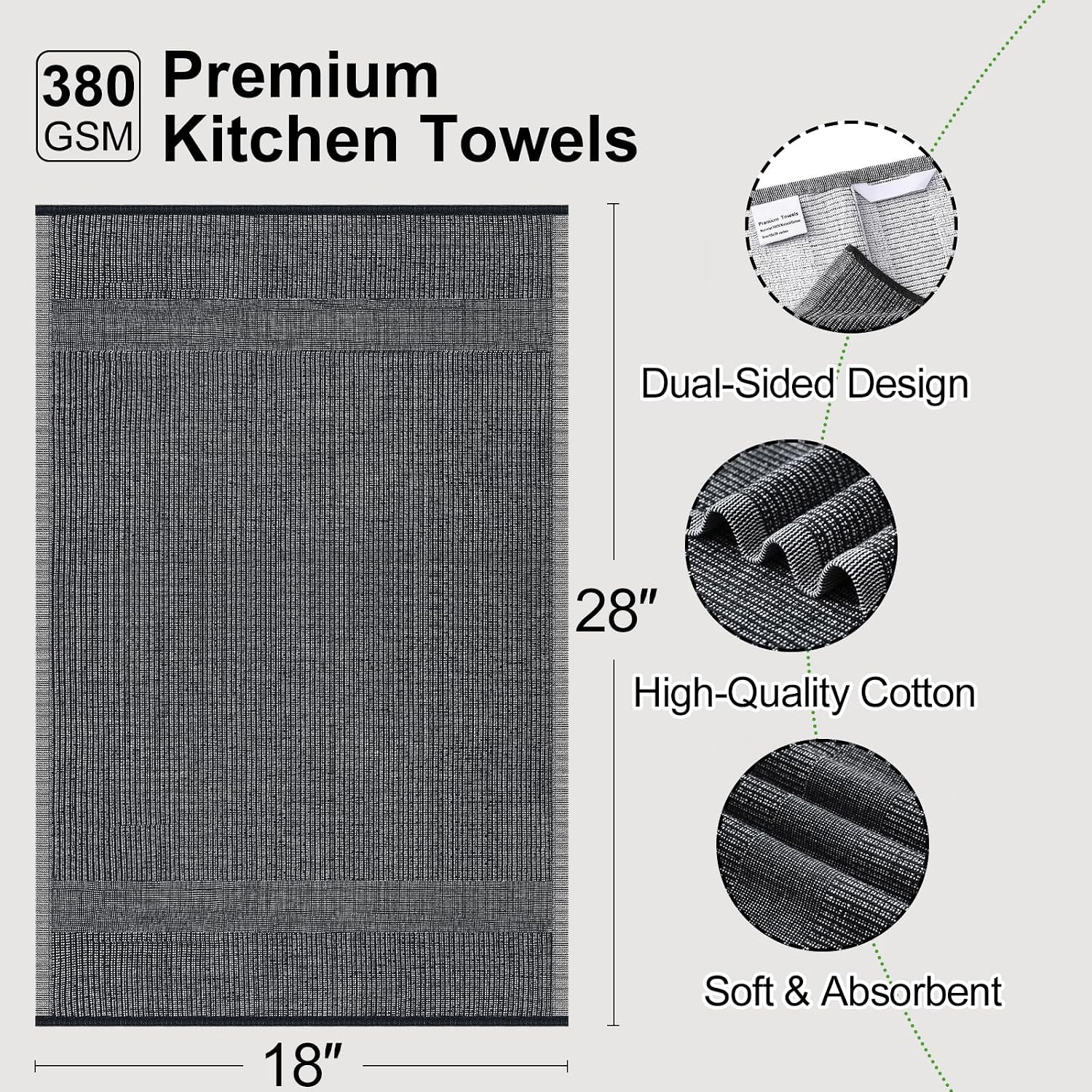 Detalle de Mordimy Premium Kitchen Towels 6 Pack