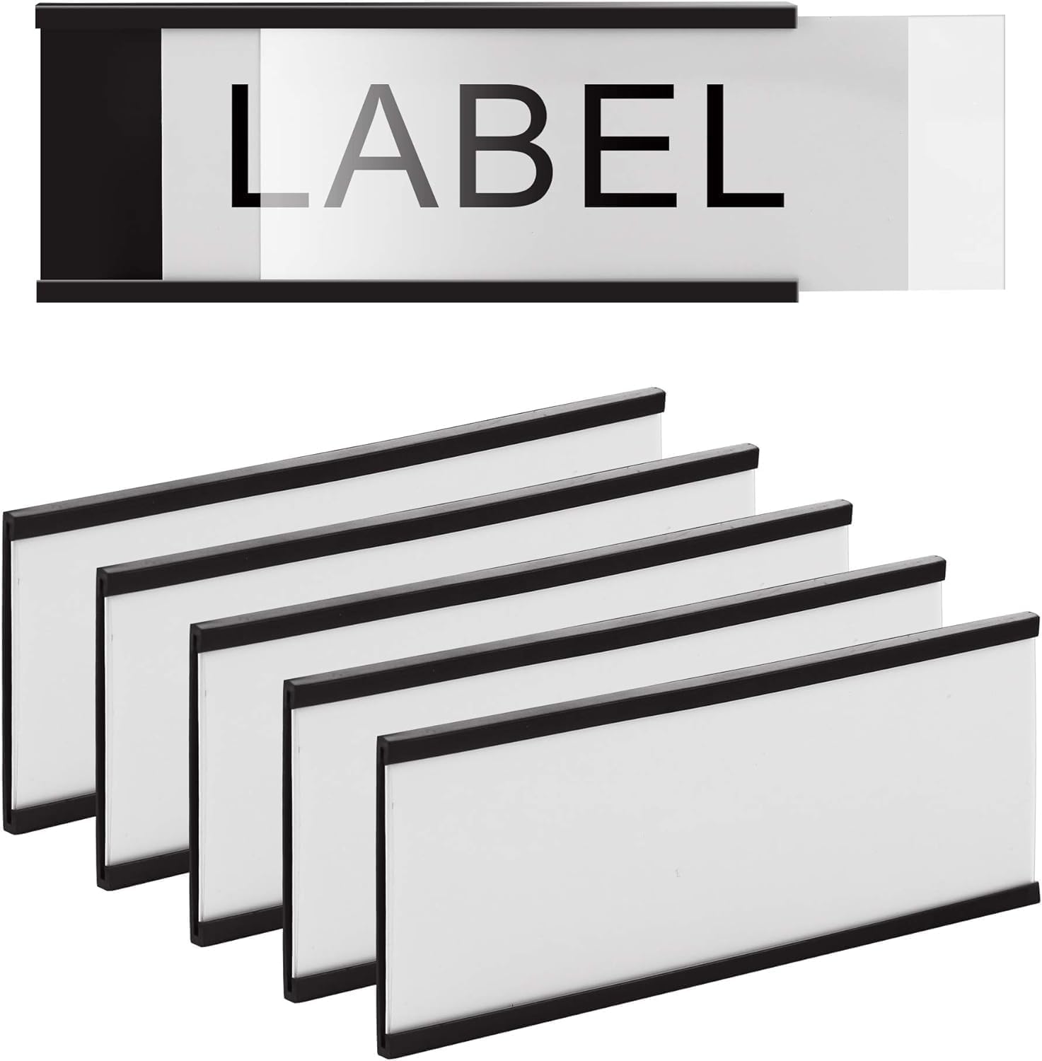 Detalle 2 de LLPT Magnetische Etikettenhalter (MH4150) – 50 Stück, 40 x 100 mm | beschreibbare Magnet-Karten