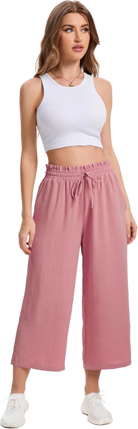 Thumbnail 3 de WUWUSKY Damen 3/4 Culotte Hose – leichte Caprihose mit Taschen, atmungsaktiv & elastisch