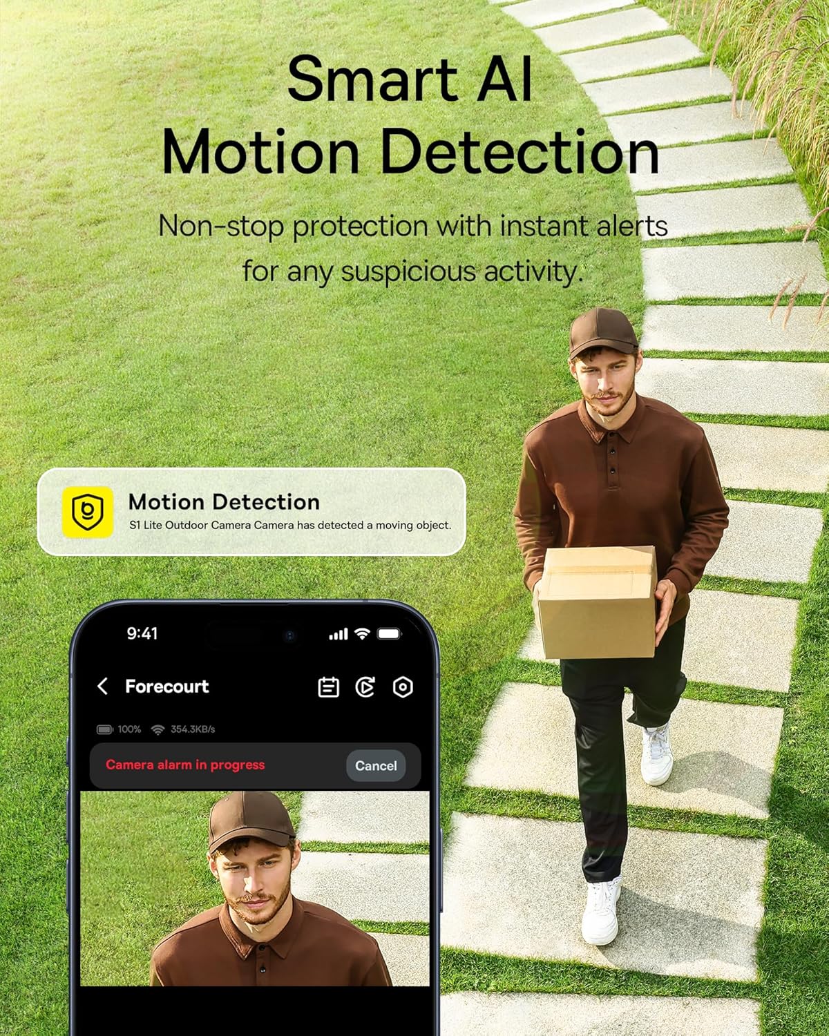 Detalle de Baseus S1 Lite: Caméra de Surveillance Extérieure Solaire 2K, WiFi et IP67