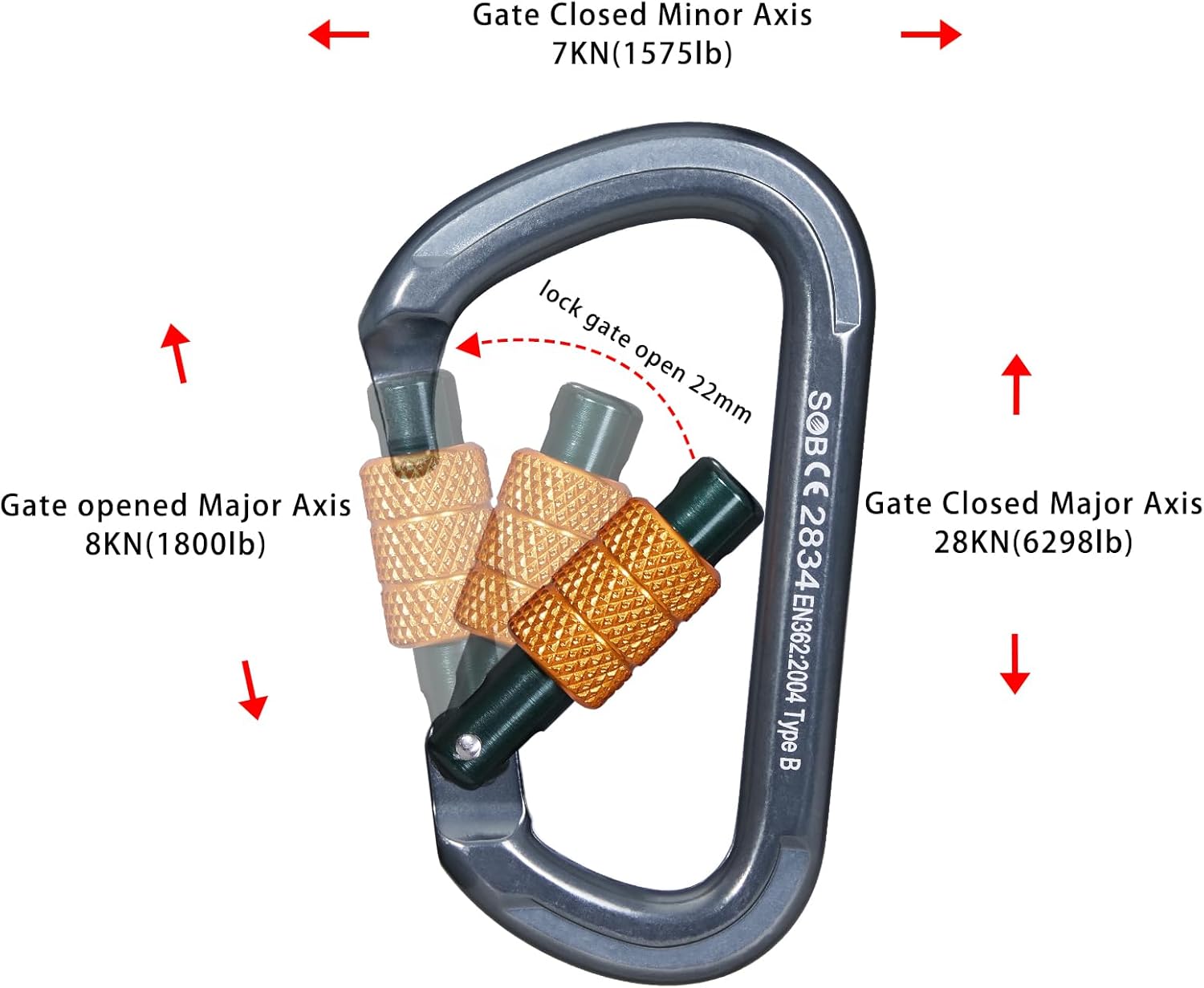 Thumbnail 4 de Moschettone da Arrampicata 28 kN