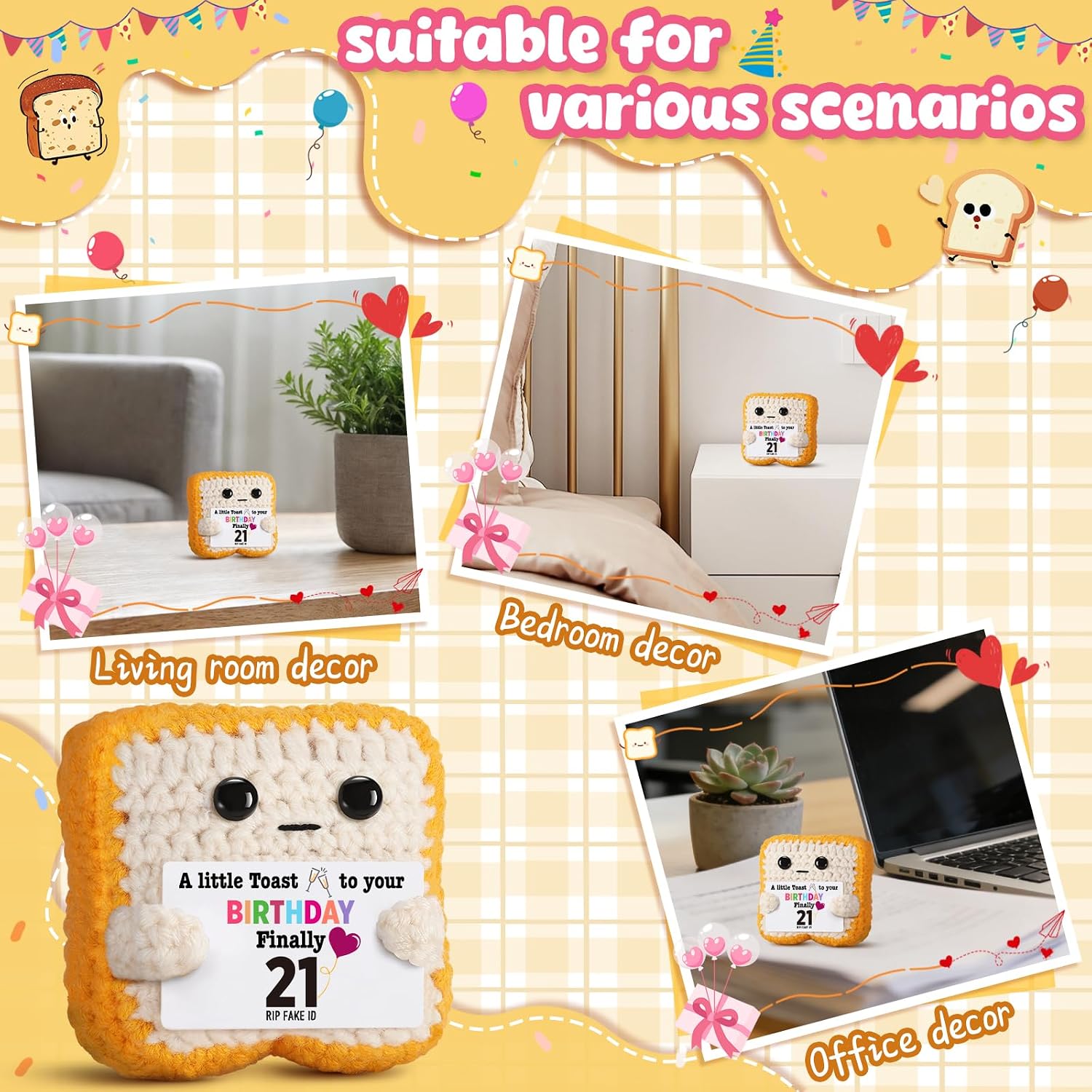 Thumbnail 4 de Ovrrcame Finally 21" Crochet Toast Keepsake 21