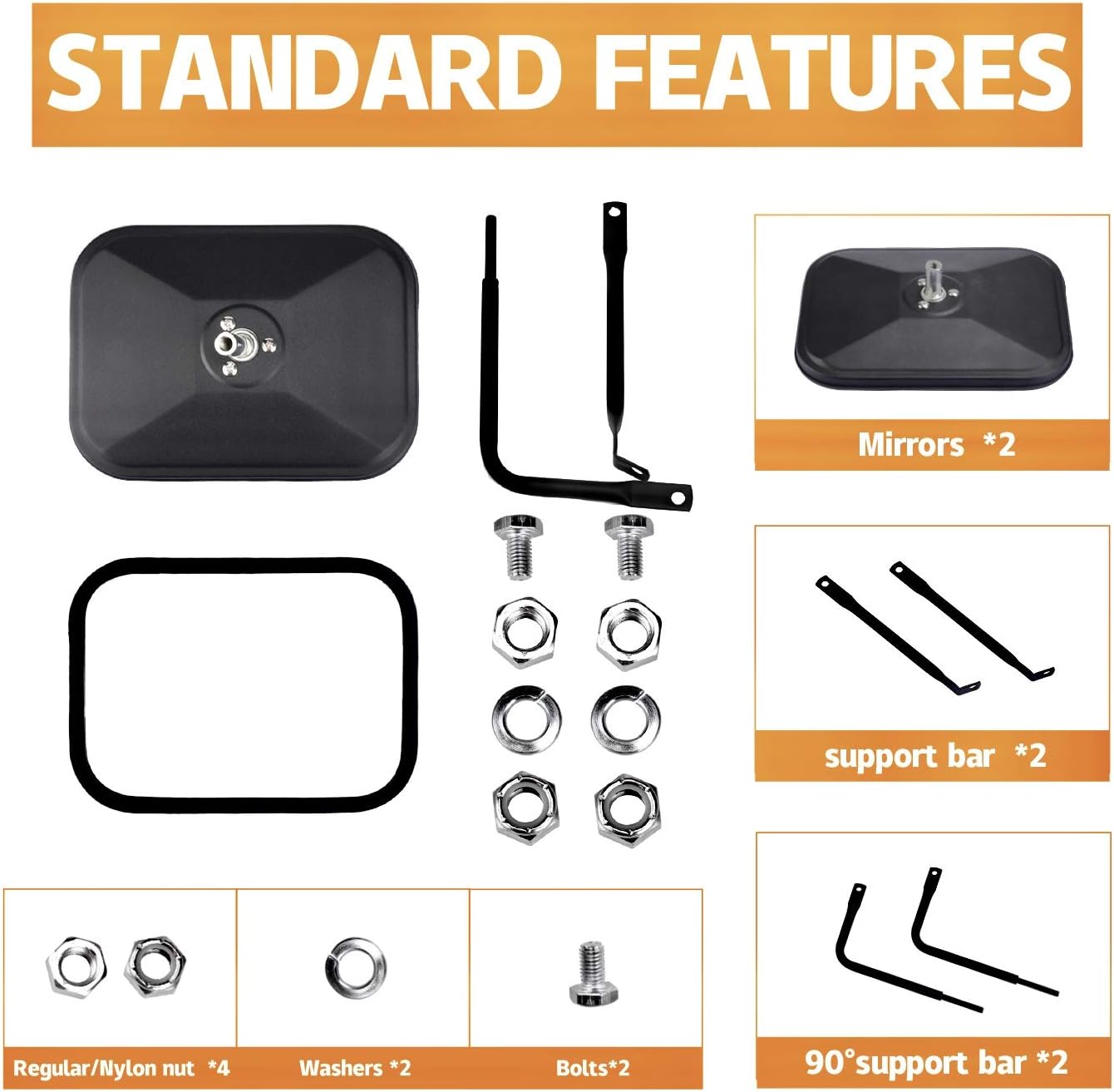 Thumbnail 2 de JUSTTOP Mirrors Doors Off: Side View Mirrors for Jeep Wrangler (2 Pack)