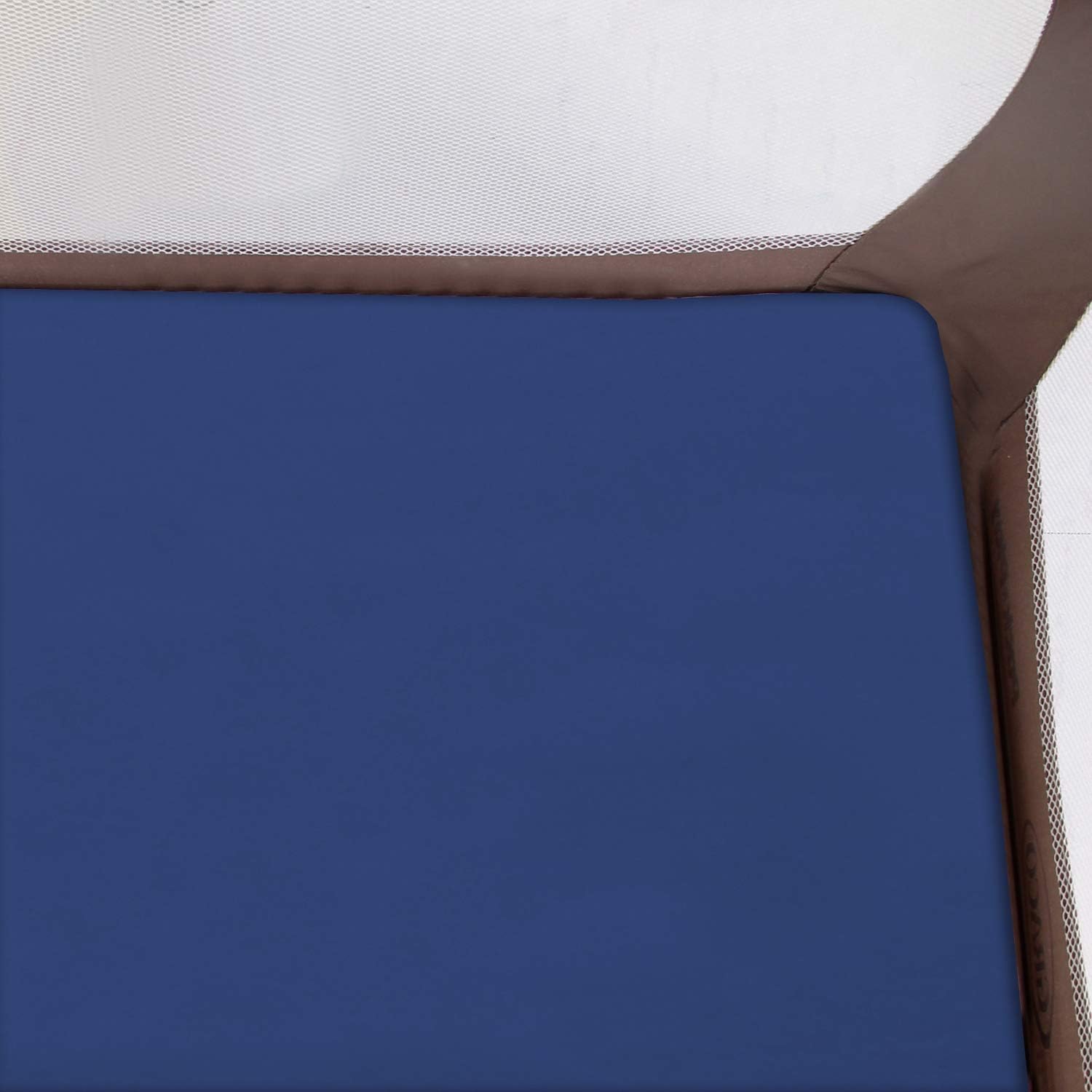 Thumbnail 4 de Travel Cot Sheets 95x65cm Fitted – 2 Pack, Ultra Soft & Breathable Microfiber (Navy & Grey) for Joie & Maxi-Cosi Iris