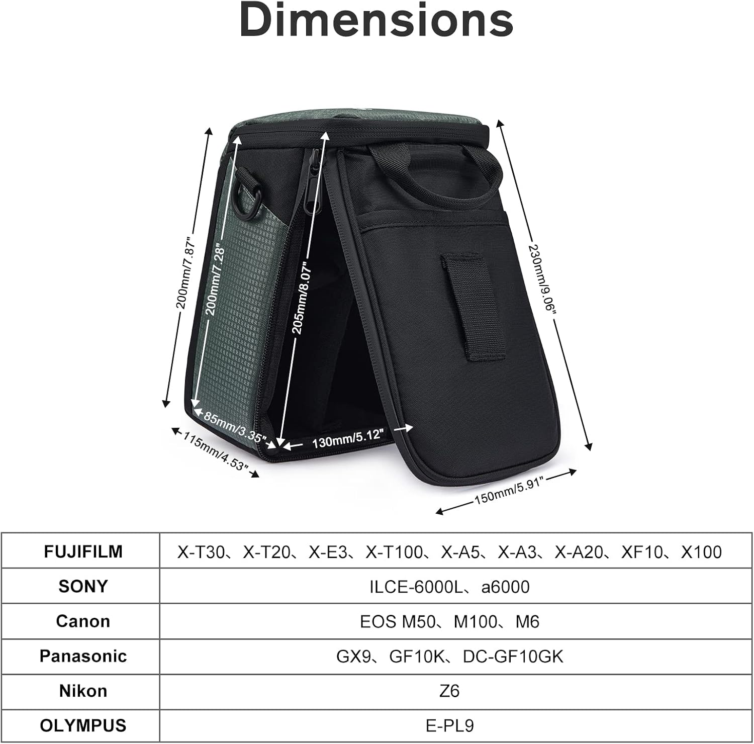 Thumbnail 2 de S-ZONE Camera Crossbody Sling Bag: Waterproof, Shockproof DSLR/SLR Protection for Mirrorless Gear