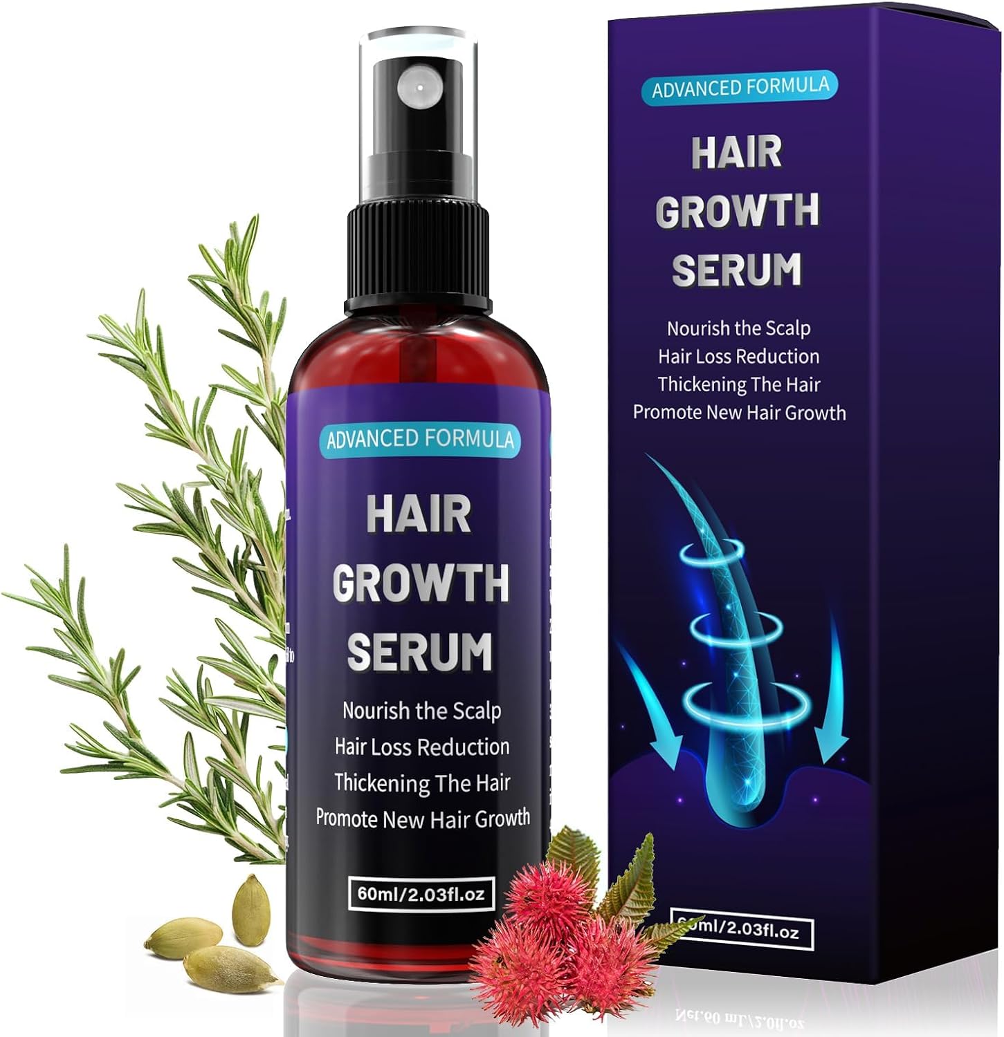 Detalle de Siero Crescita Capelli con Olio di Ricino, Batana e Rosmarino – 60 ml