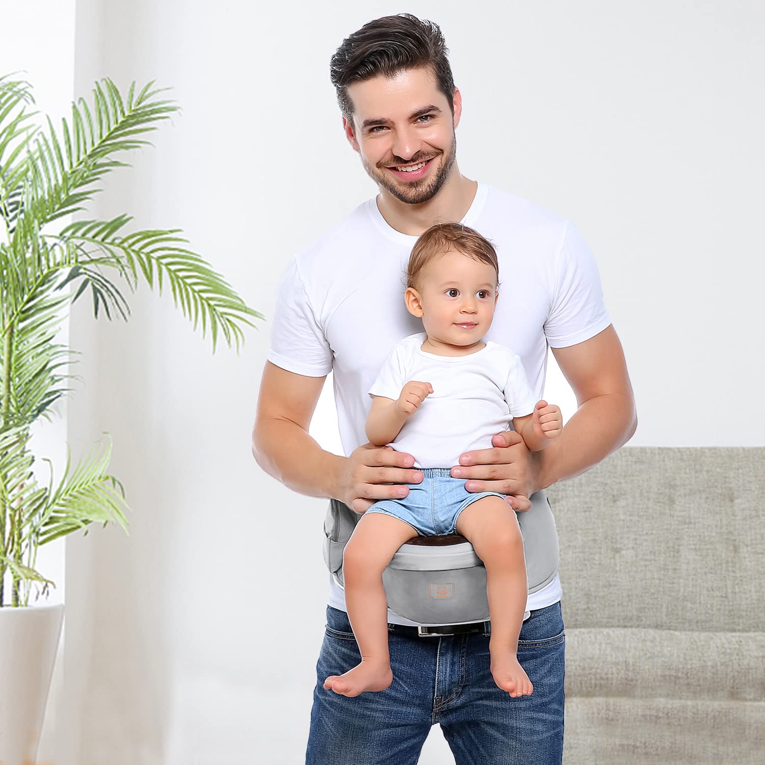 Thumbnail 6 de GAGAKU Baby Hüftsitz Leichte Taille Hocker – 4 Tragepositionen, 0–36 Monate, Blau