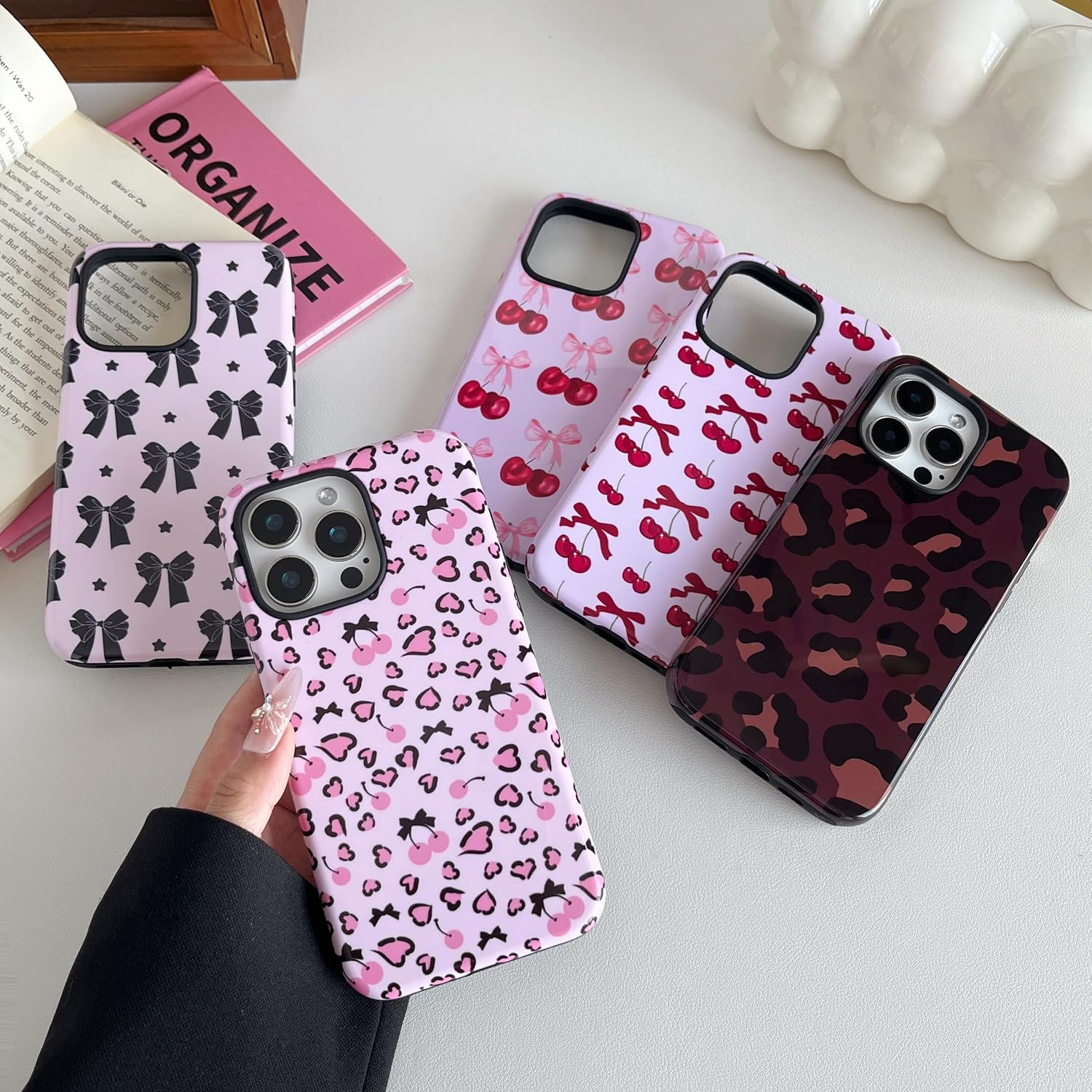 Detalle 2 de DEFBSC Case for iPhone 13 Pro (6.1-inch) – Brown Leopard Print slim bumper hybrid cover