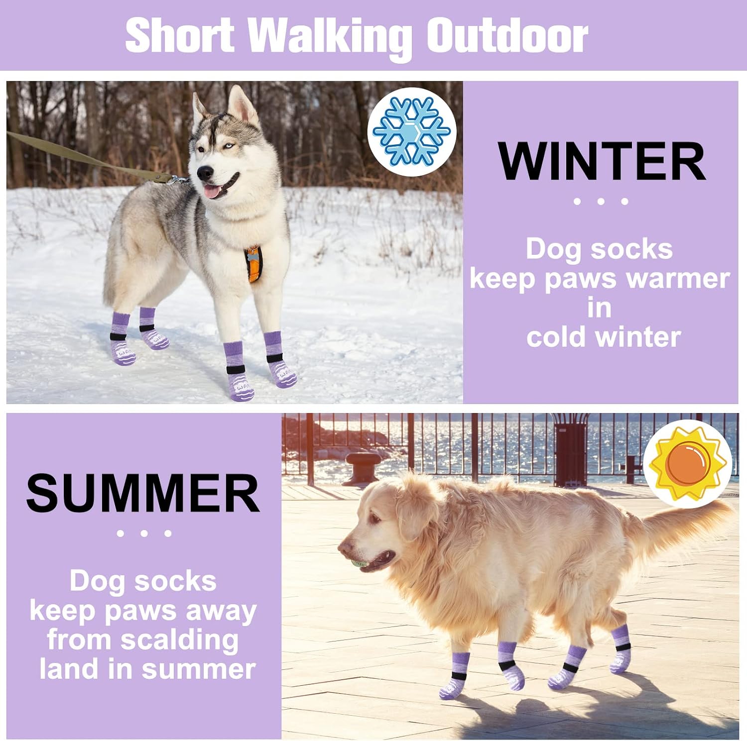 Detalle de BEAUTYZOO Hundesocken Anti-Rutsch Large 3 Zoll