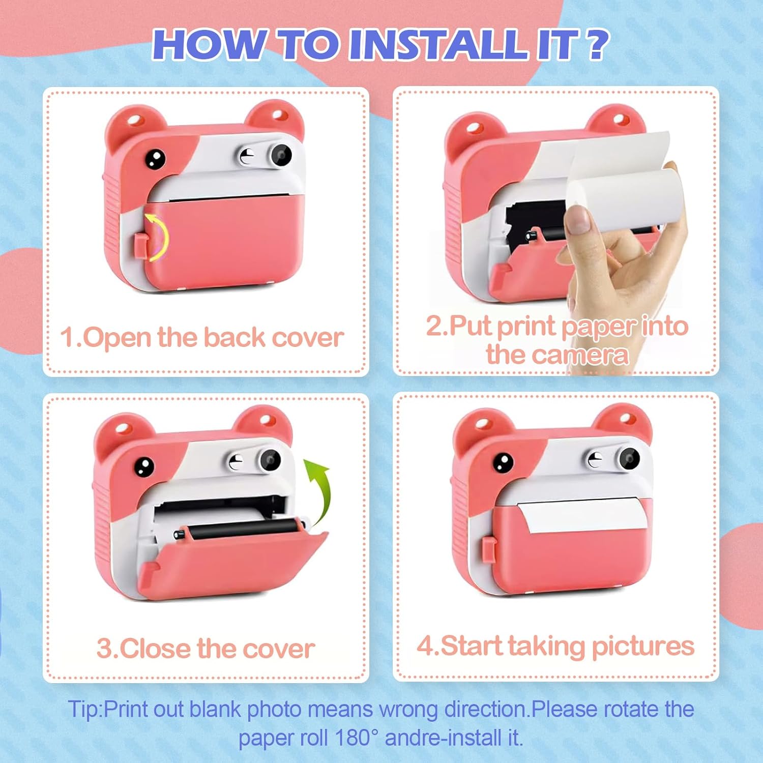 Thumbnail 3 de 10 rotoli carta termica 57x30 mm per mini stampanti e fotocamere istantanee per bambini (bianca, BPA free)