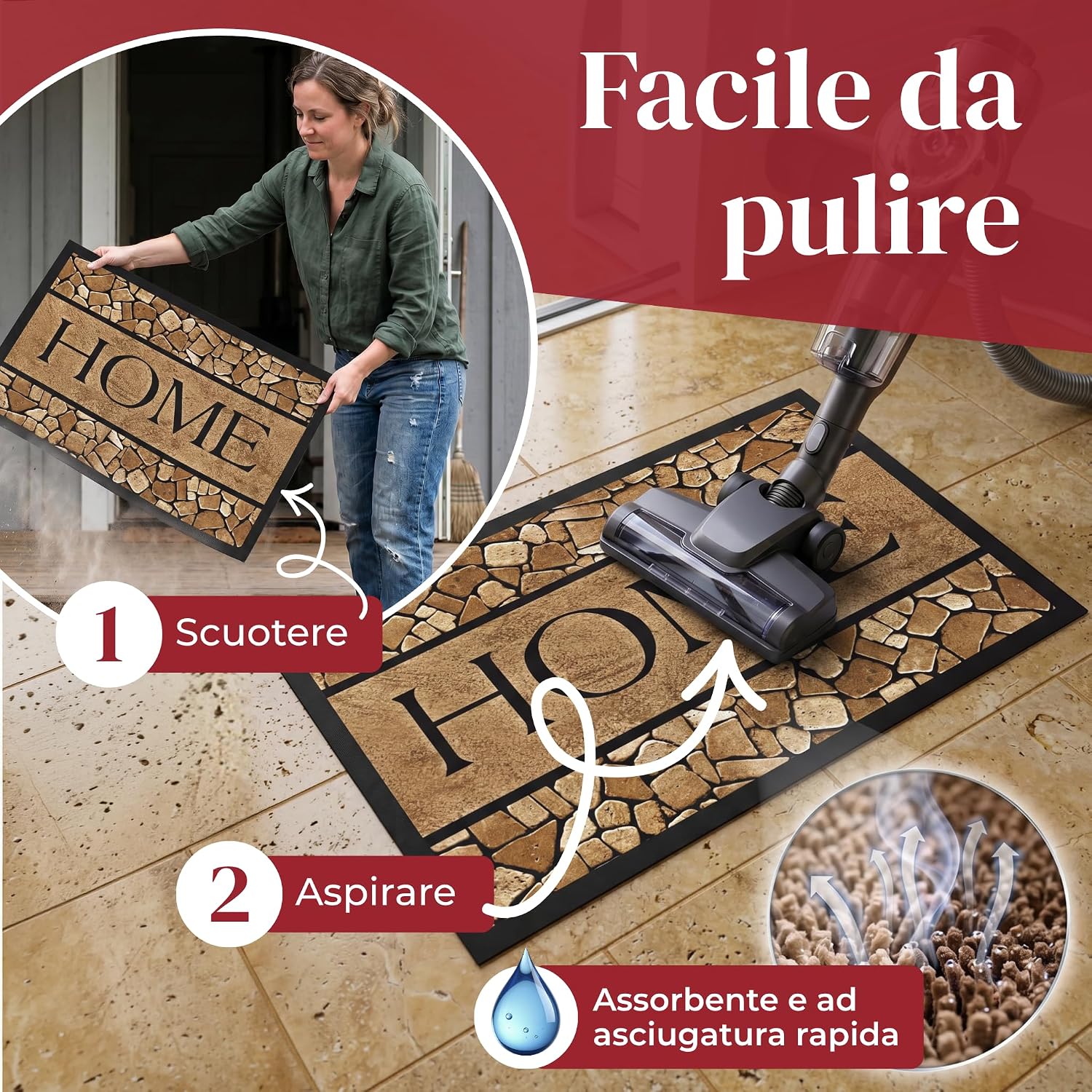 Thumbnail 6 de Valia Home Zerbini per ingresso 60x80 cm – Tappetino antisporco antiscivolo