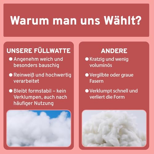 Detalle 2 de Füllwatte 1 kg Weiche Watte & Füllmaterial OEKO-TEX 100 Zertifiziert von Eve Textile GmbH