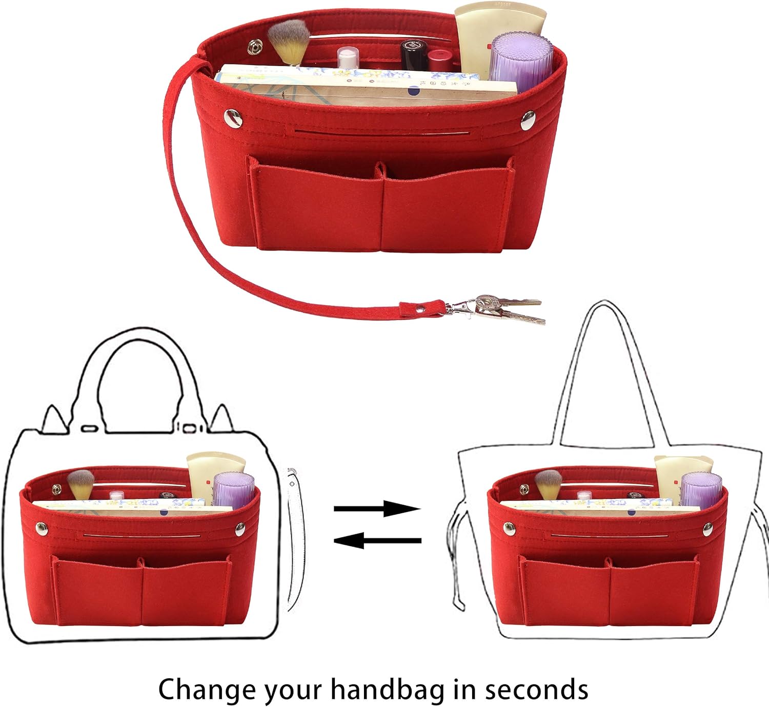 Detalle de Soyizom Felt Handbag Organizer Insert for Neverfull and Similar Bags