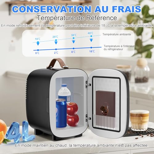 Detalle de Enventor Mini Frigo 4L — refroidissement et chauffage nomade, 12V/230V, Noir