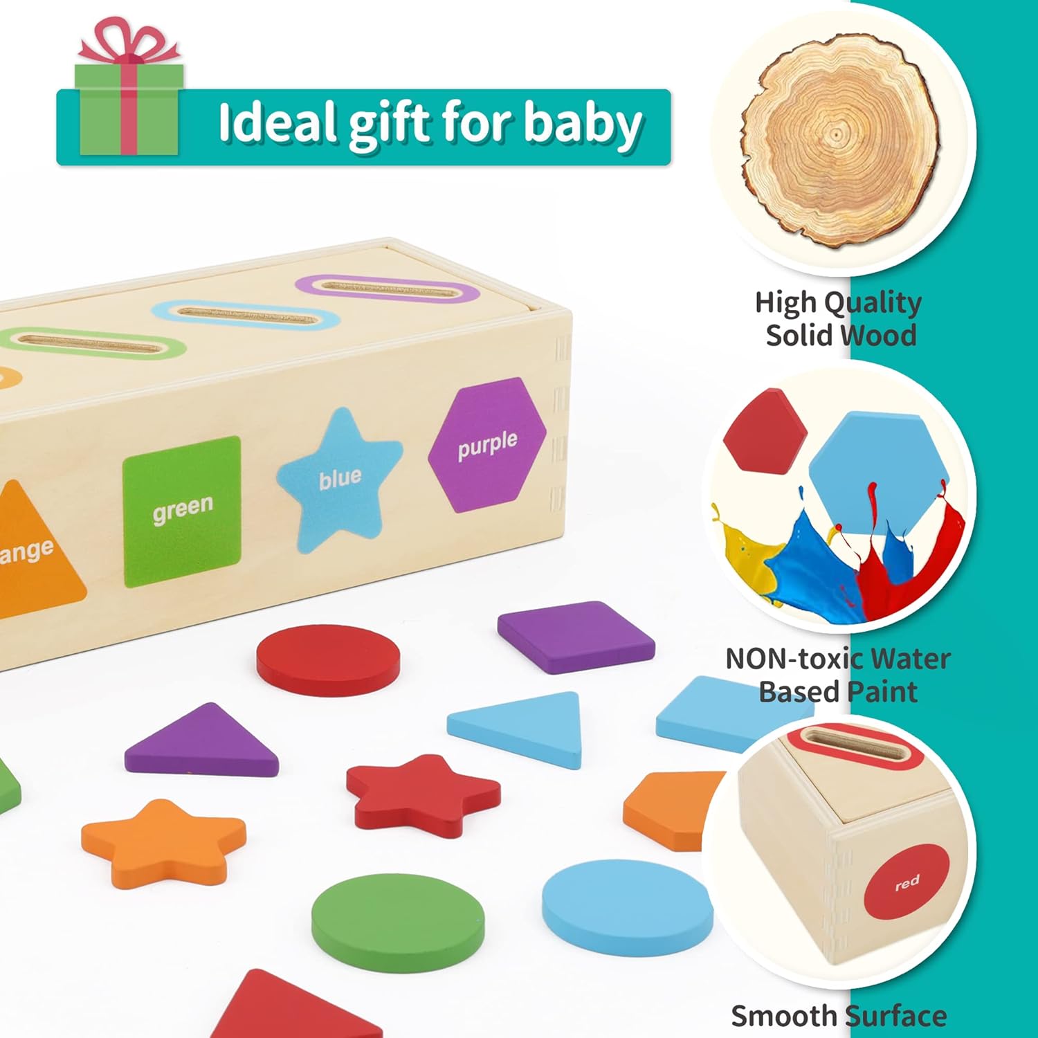 Detalle de KMTJT Montessori Colour Sorting Toy for 2-Year-Olds