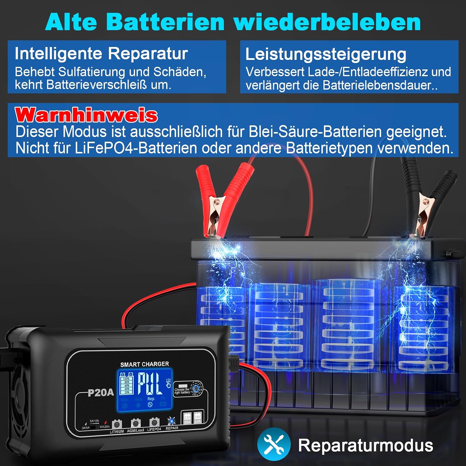 Thumbnail 4 de 20A Autobatterie Ladegerät 12V/24V