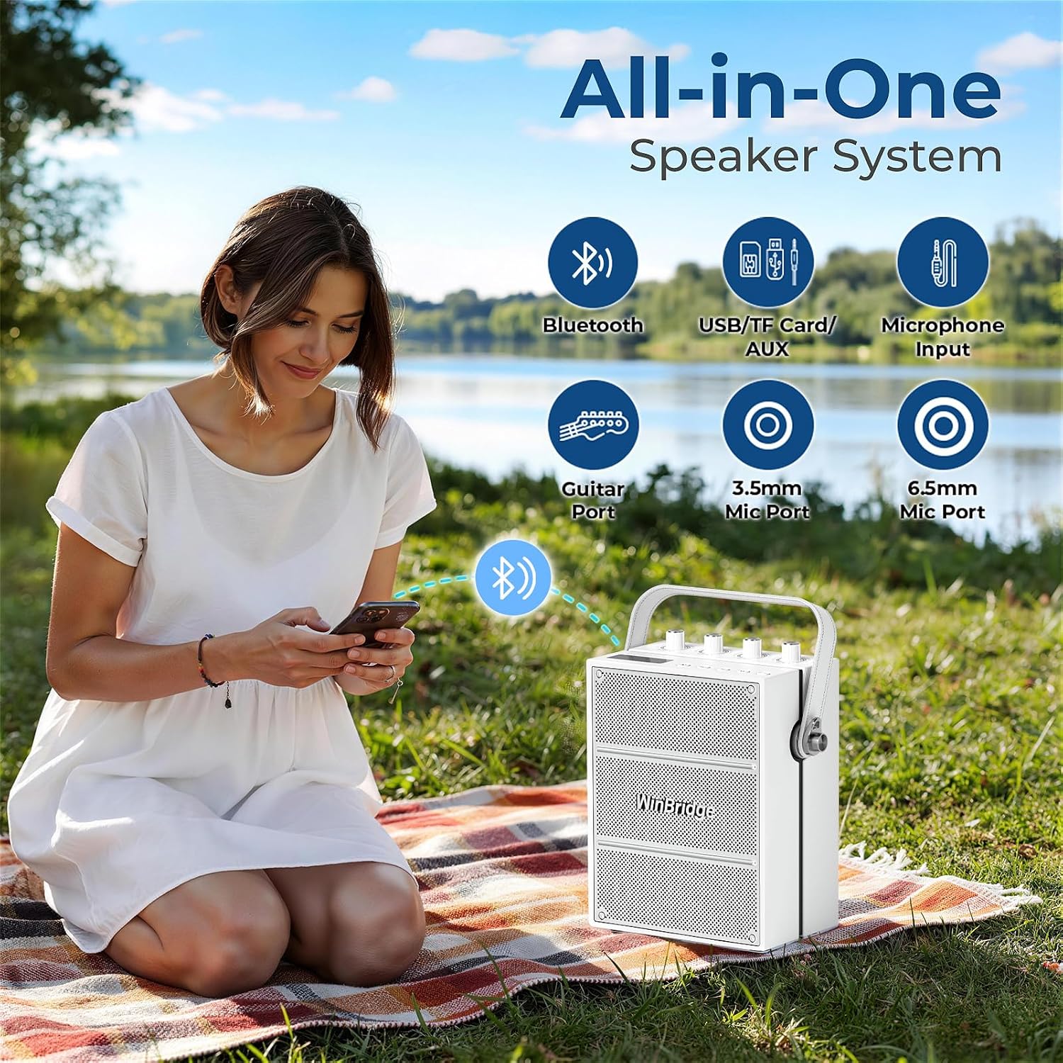 Thumbnail 6 de ResponseBridge S99 White 100W Portable PA Speaker with Two Wireless Microphones