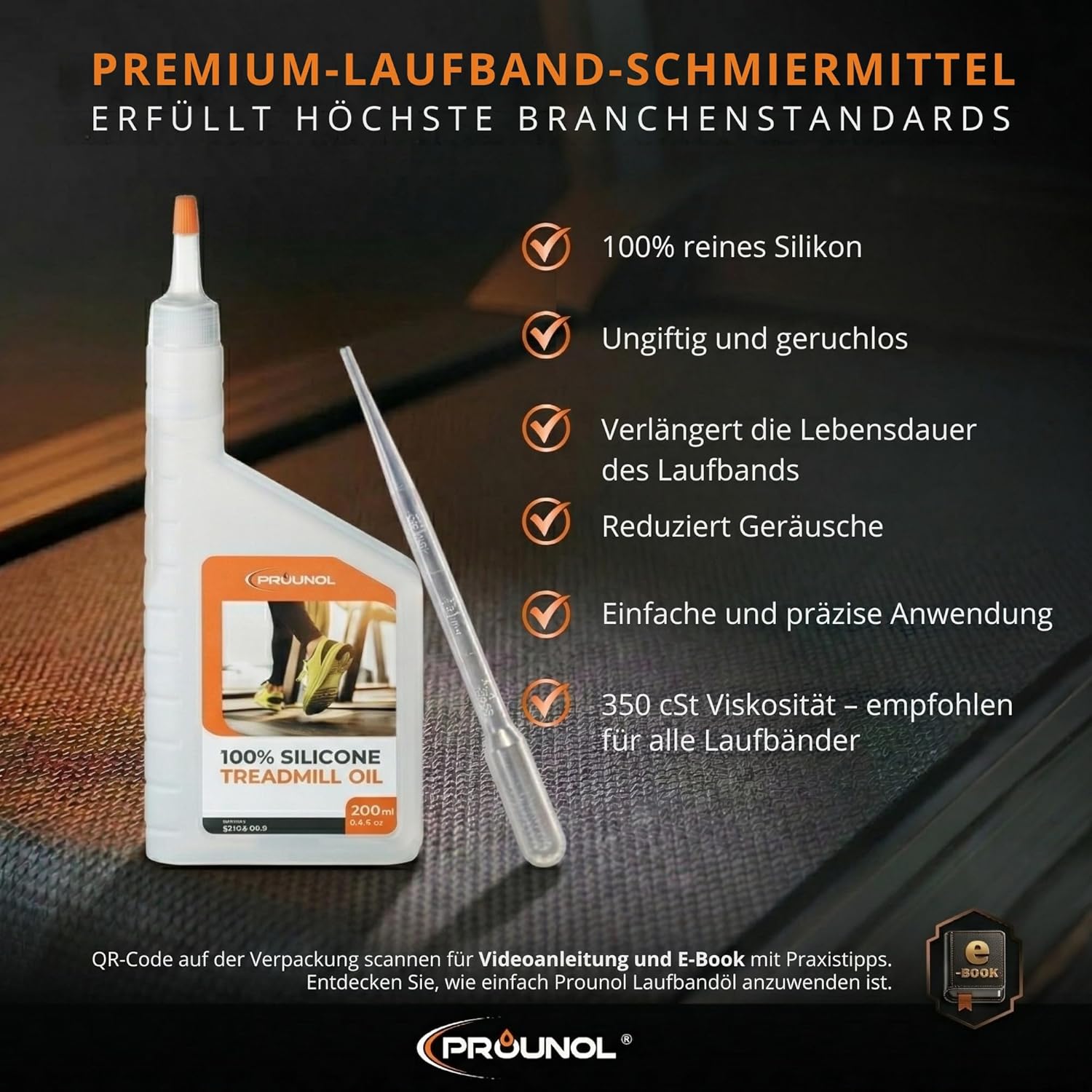 Detalle 2 de Prounol Laufband Silikonöl 200 ml für leises Training