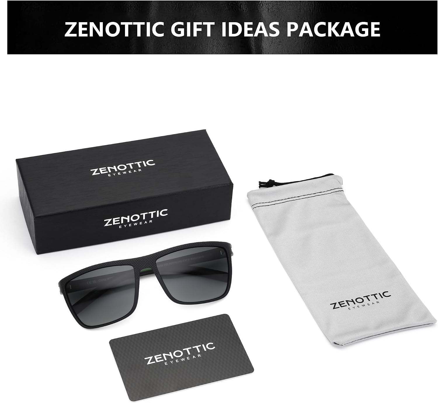Detalle 2 de ZENOTTIC Sonnenbrille Herren Polarisiert, TR90 Rahmen, UV400 Schutz