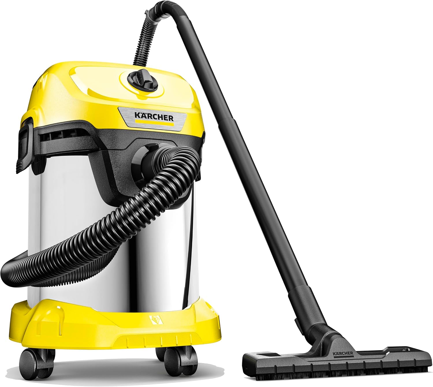 Detalle de KÄRCHER Aspirateur Eau et Poussières WD 3 S V-17/4/20 — 1000 W, cuve inox 17 l, soufflage, filtre cartouche