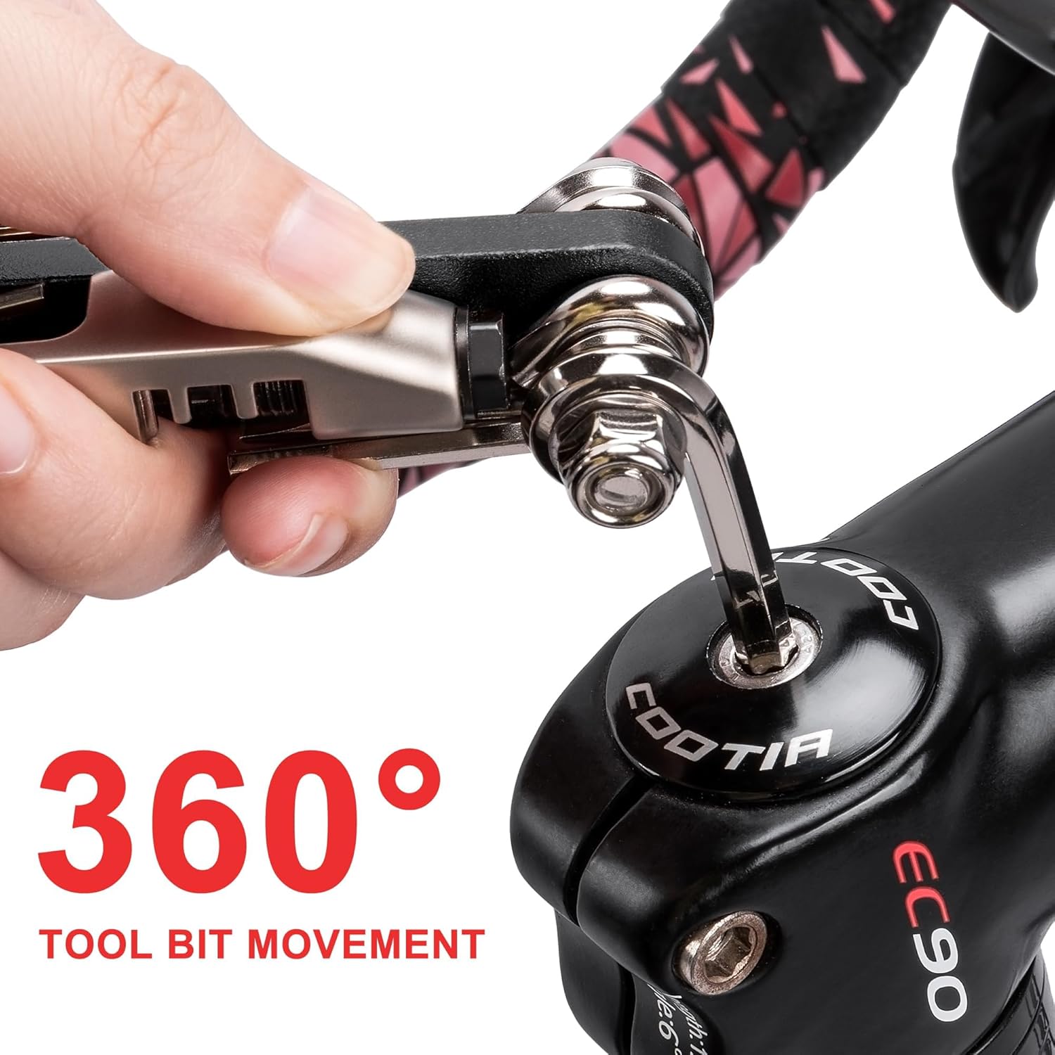 Thumbnail 2 de Multifunction Bicycle Tool Set 15-in-1 (Black) with Hex Wrenches, T25 Torx, Chain Tool & Spoke Wrenches