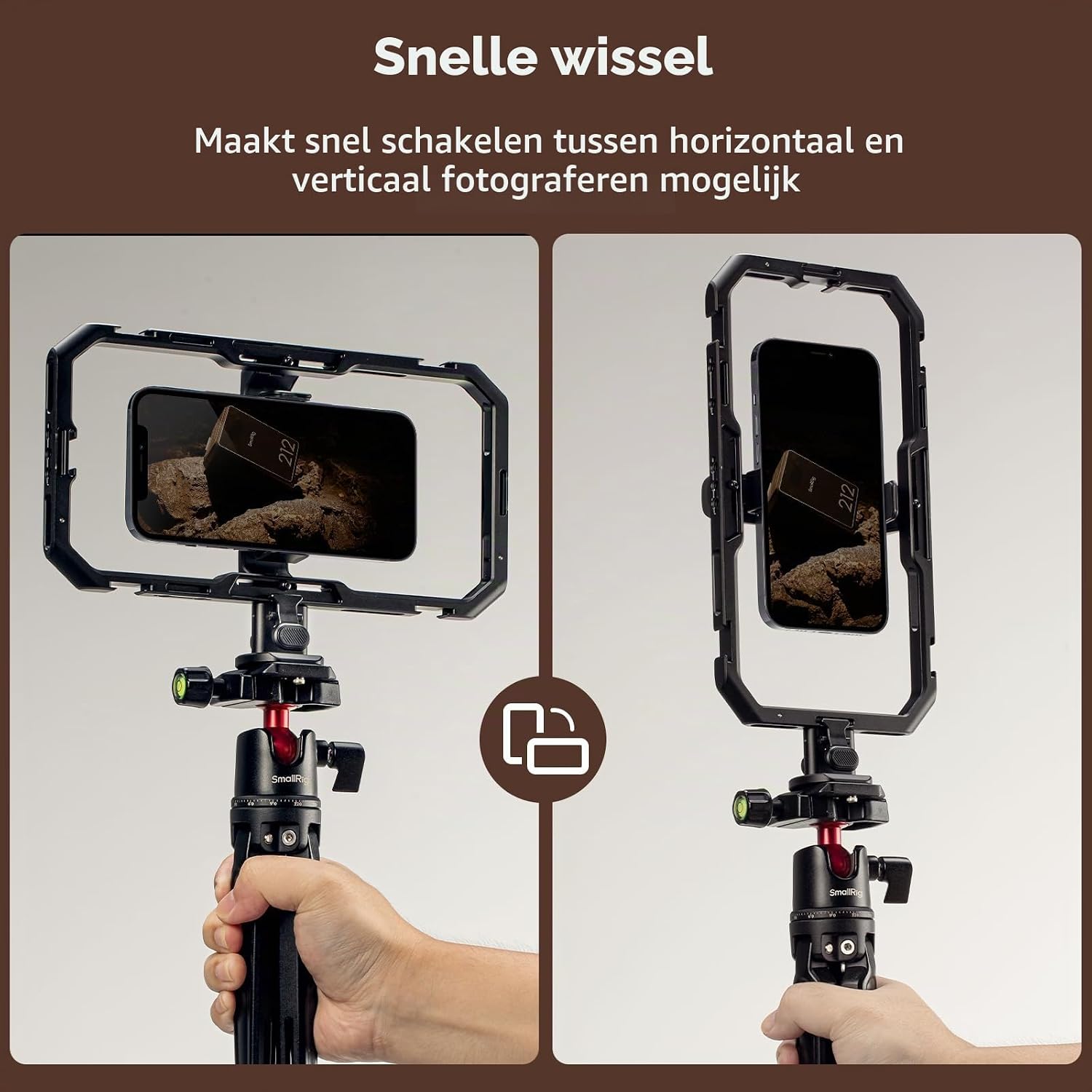 Detalle de SMALLRIG 4609 H11-snelkoppeladapter voor mobiele cages en Arca-statiefkoppen