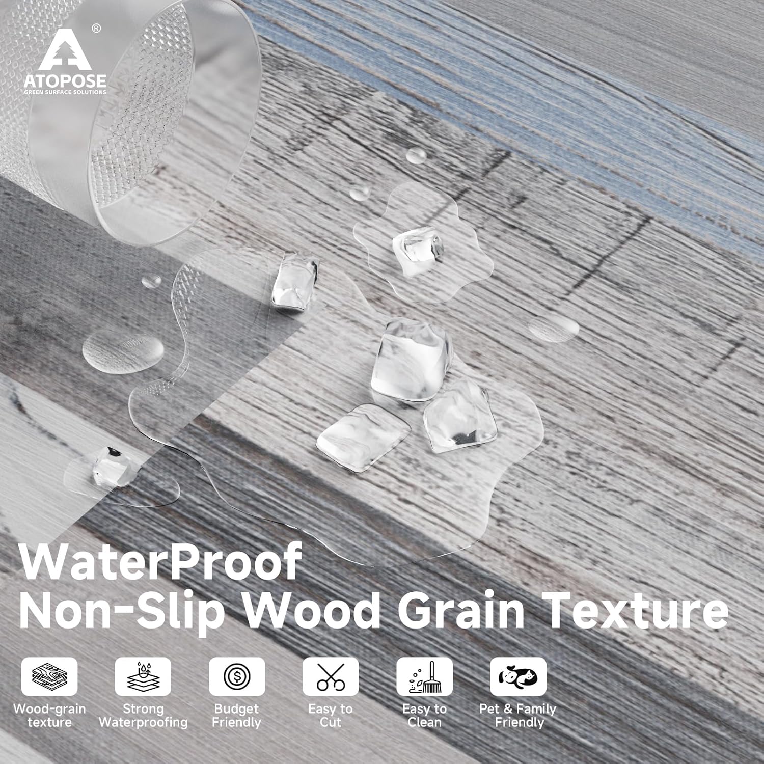 Thumbnail 2 de ATOPOSE Vinyl Floor Planks Self Adhesive – Wood Effect, 36-Pack (5.02 m²), DIY Easy Install