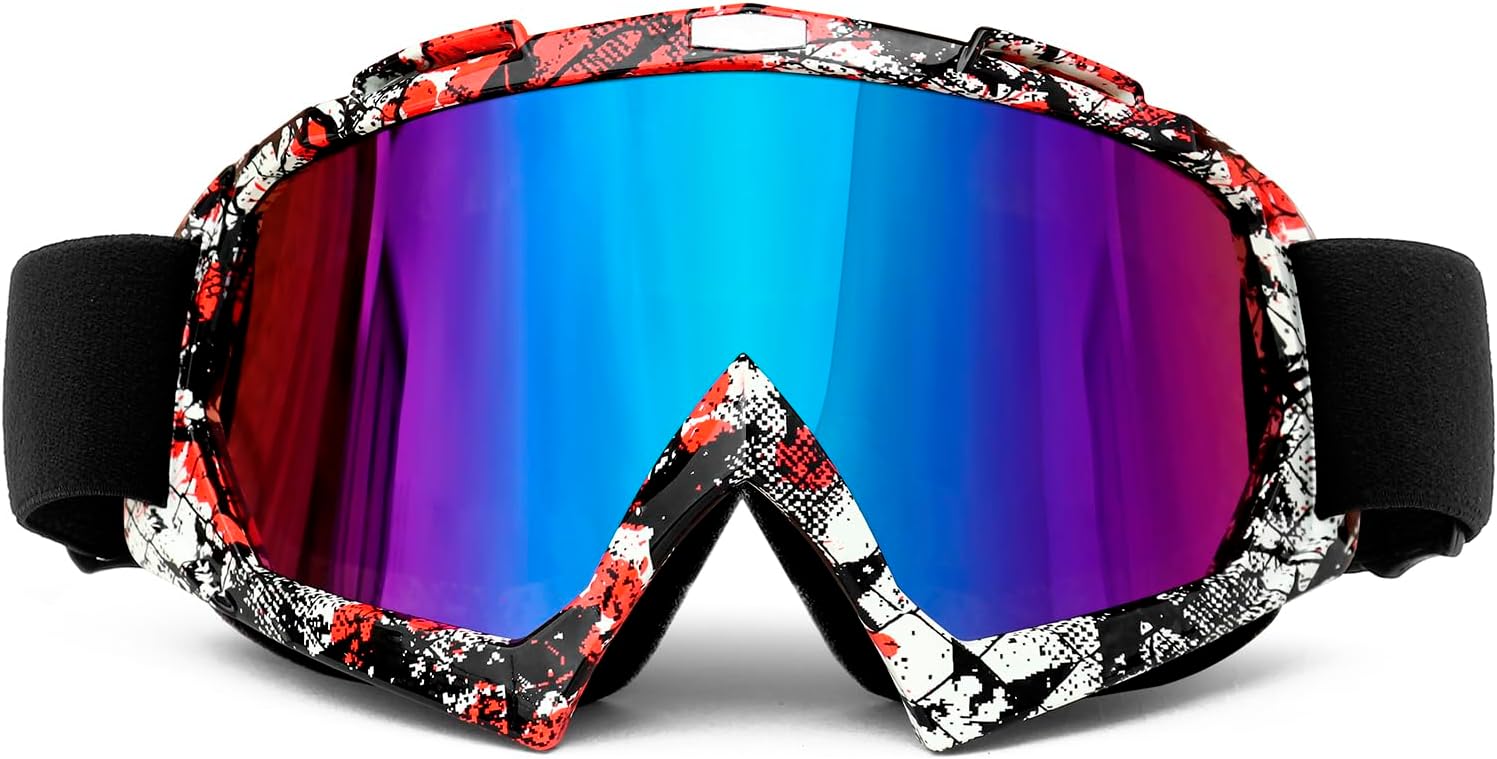 Detalle de FMY Motocross Goggles for Men, Women & Youth – Anti-scratch, Dustproof UV400 ATV/UTV & Dirt Bike Riding Glasses