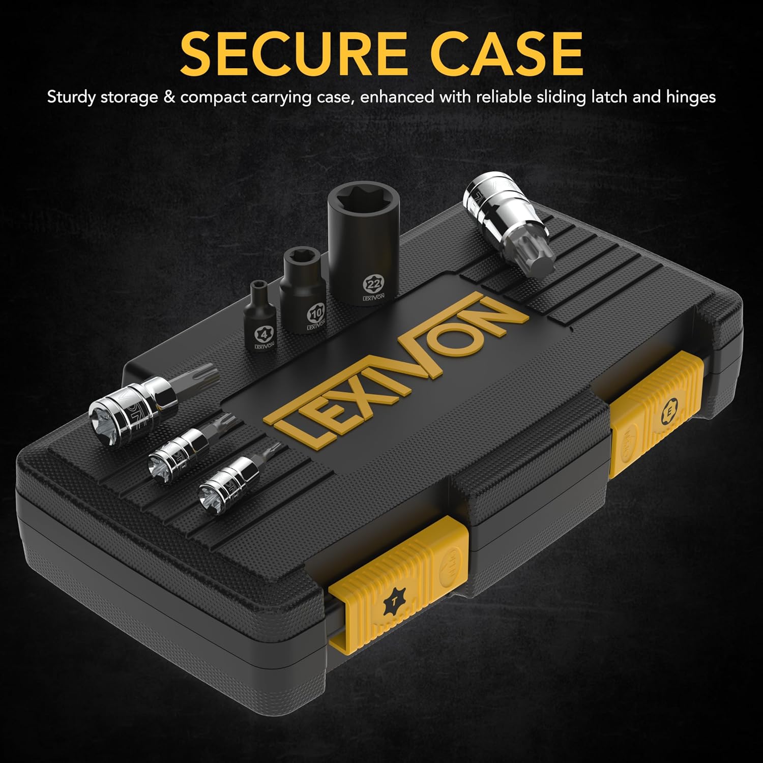 Detalle de LEXIVON LX-148 Torx Bit and Socket Set, 25-Piece, S2 and Cr-V Steel