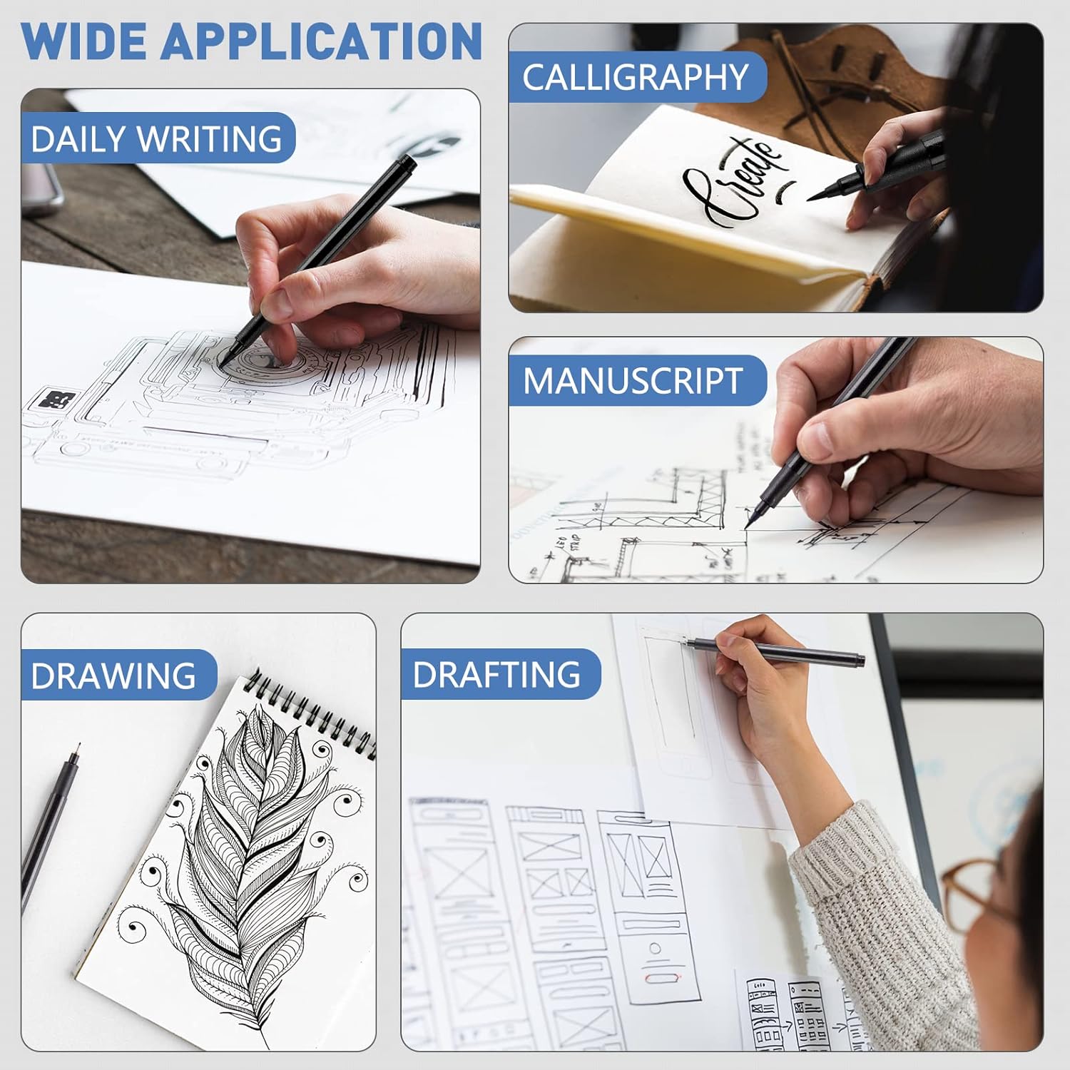 Detalle 2 de YISAN drawing pens set of 12 micro pens