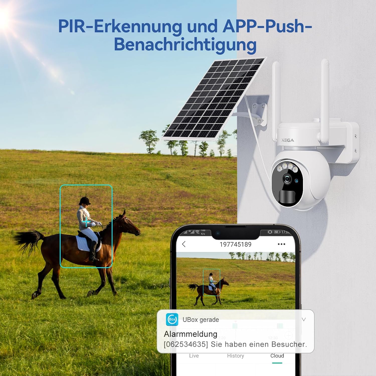 Thumbnail 3 de Xega 3G/4G LTE Caméra de surveillance solaire 2K HD