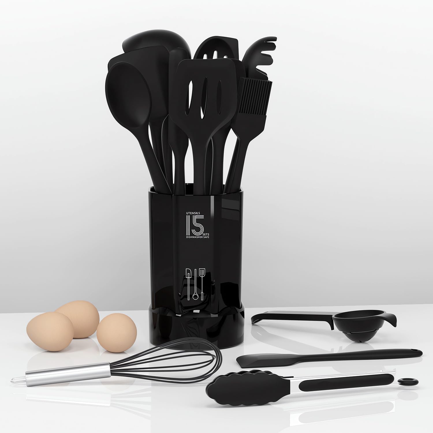 Thumbnail 5 de AOTHOD Silicone Cooking Utensils Set 446°F