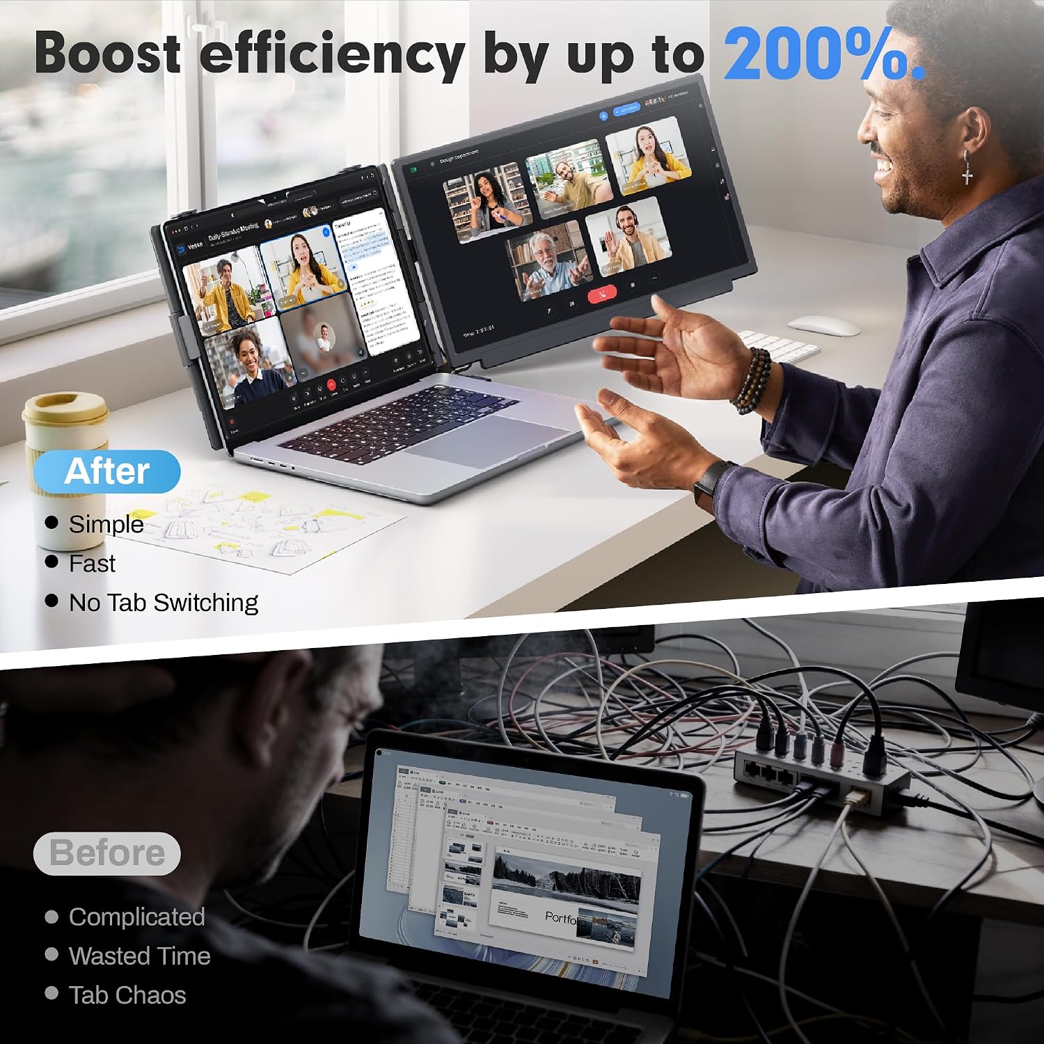 Detalle de Upgraded 15.6" Laptop Screen Extender with 4-in-1 Modes