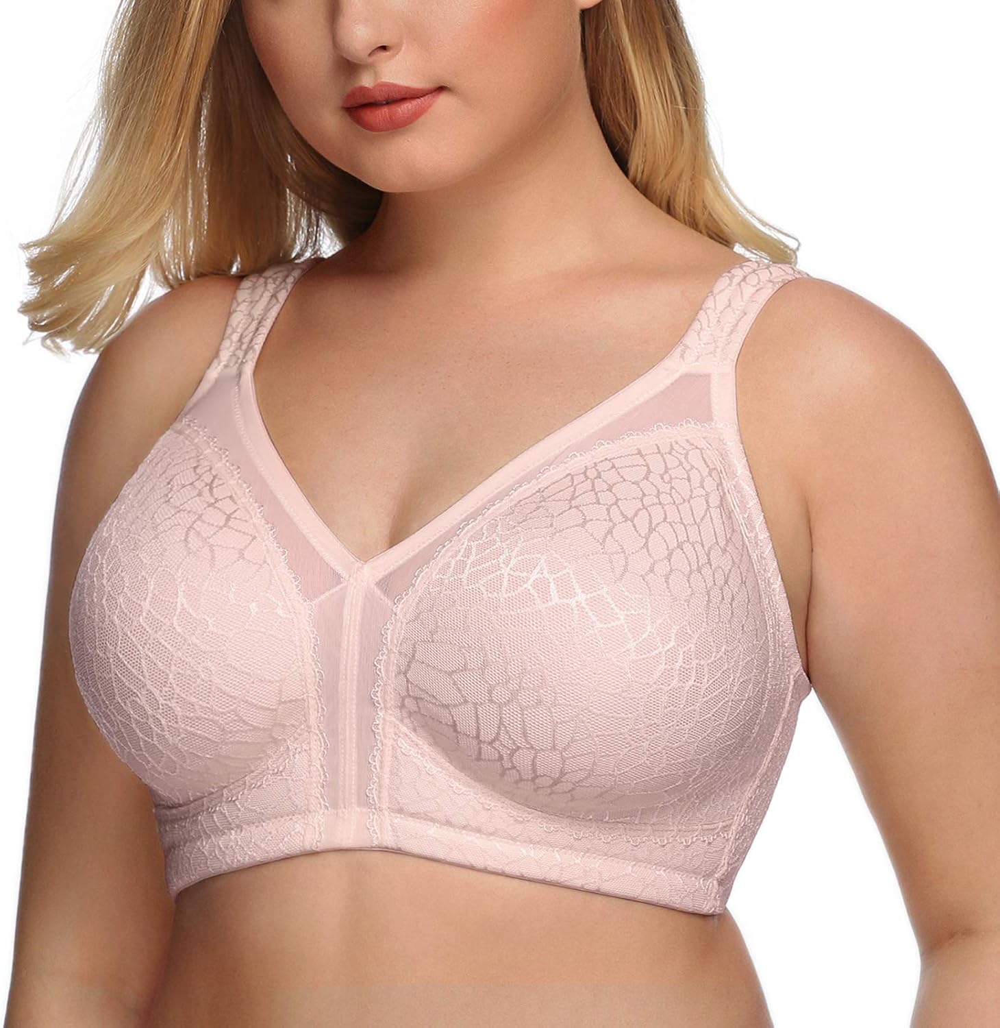 Detalle de DotVol Damen Komfort Vollschalen Minimizer BH – Bügellos, großem Größenbereich, Ohne Bügel
