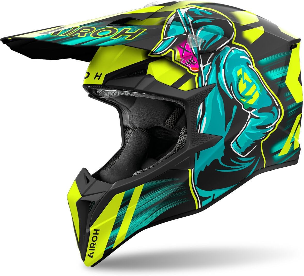 Detalle de AIROH WRAAAP CYBER RED MATT XXS – Integraler Motorradhelm, ECE 2206