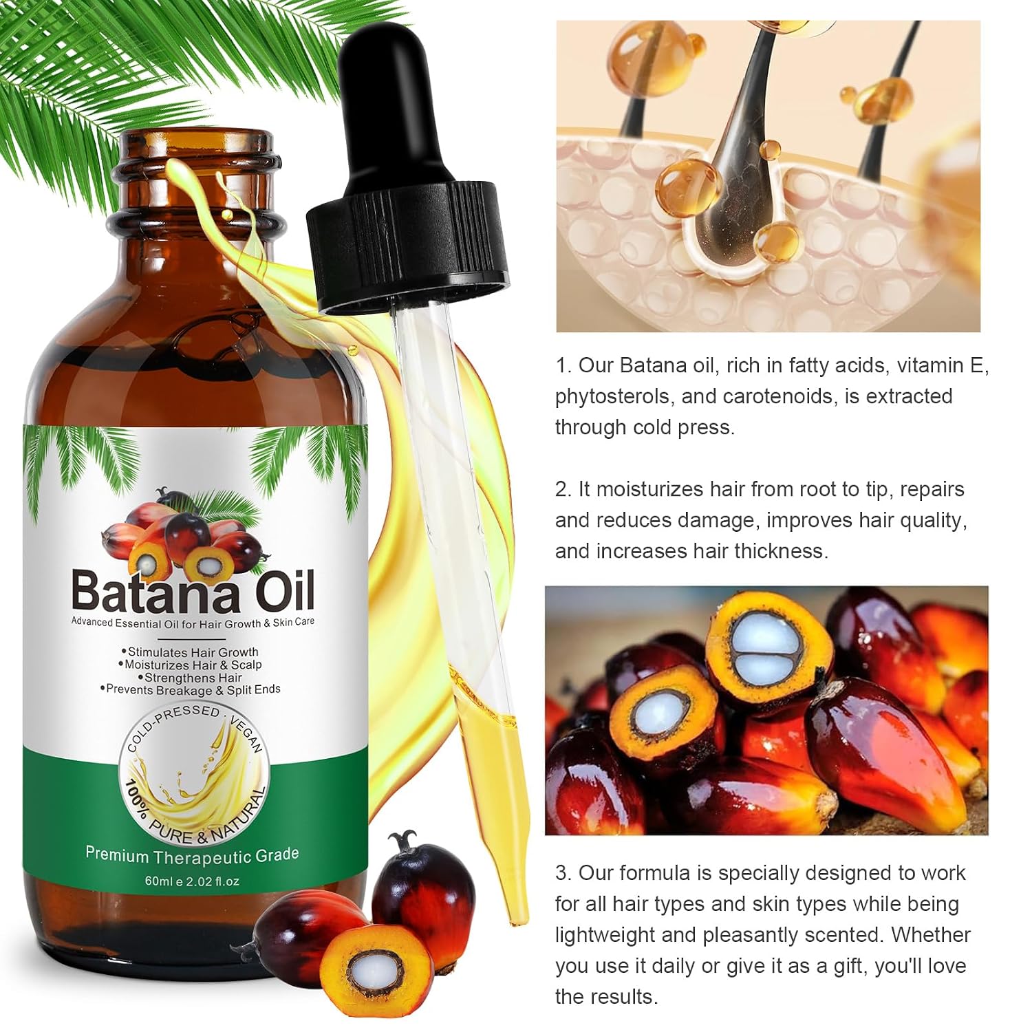 Detalle de Batana Öl 60ml reines Kaltgepresst