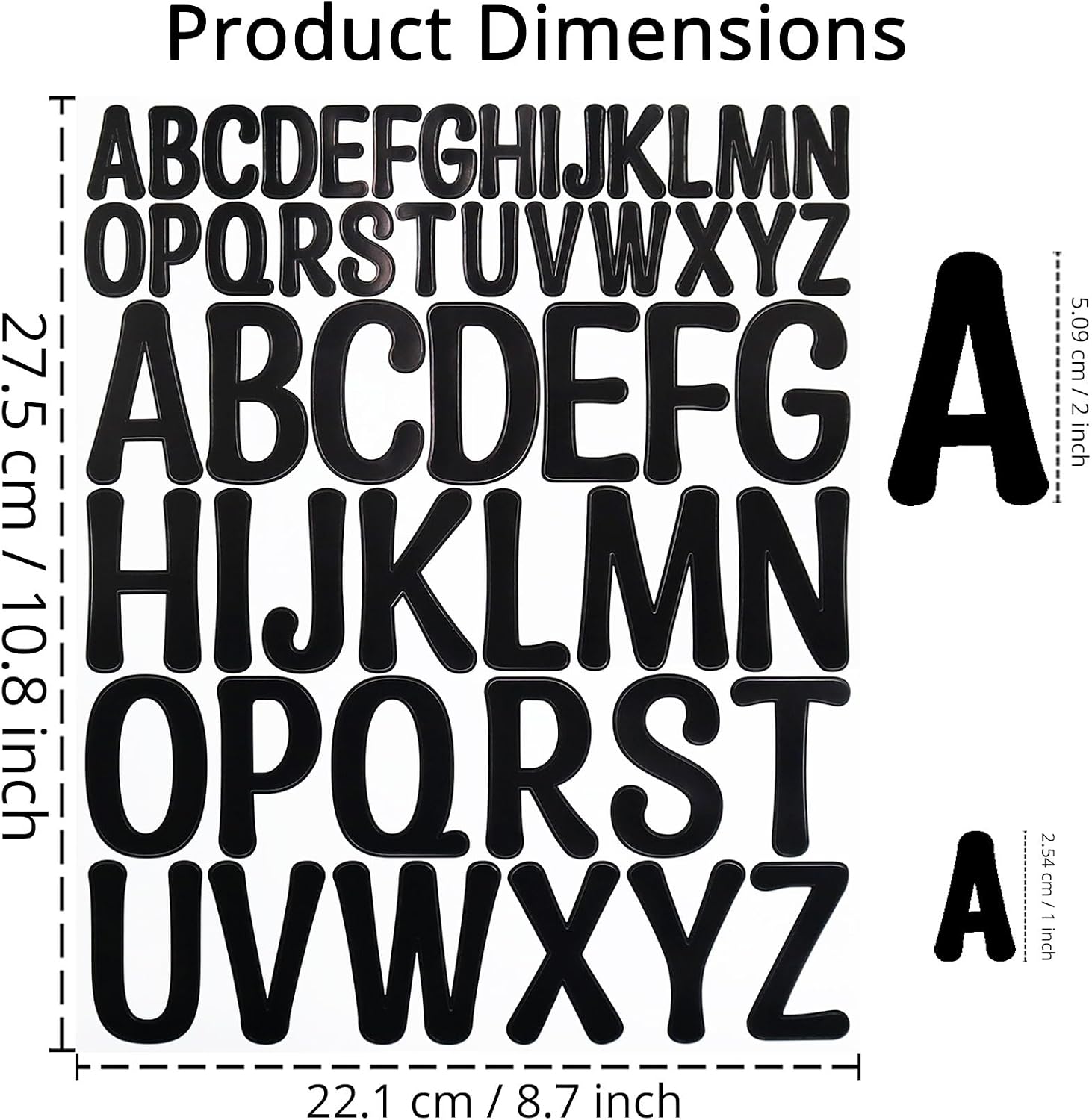 Detalle de YIKTUNQ Vinyl Letter Stickers, 12 Sheets