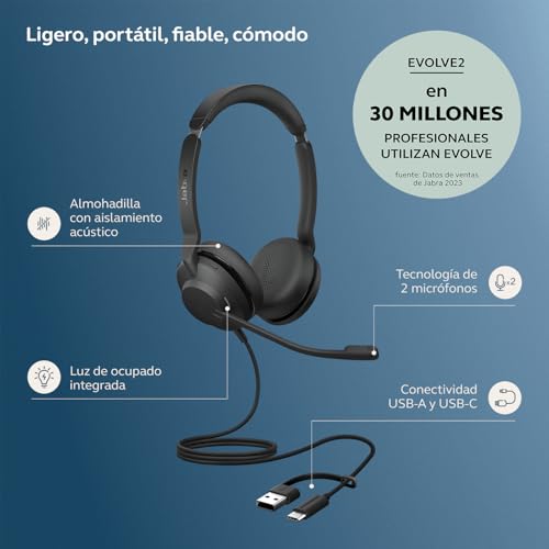 Thumbnail 1 de Jabra Evolve2 30 SE Auriculares dobles con cable para Teams