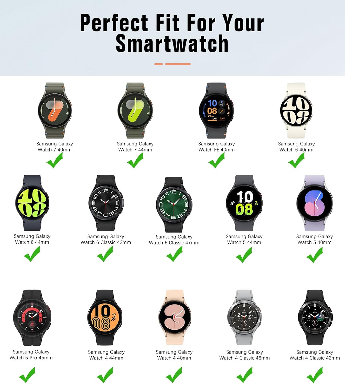 Thumbnail 1 de MoKo no-gap silicone replacement straps for Samsung Galaxy Watch 7/6/5/4 (40–47mm)