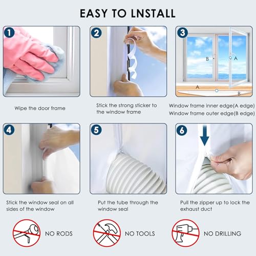 Thumbnail 4 de Wbbrbbr Fensterabdichtung für Mobile Klimageräte, 300 cm – Wirksame Abdichtung für Fenster, Dachfenster und Flügelfenster