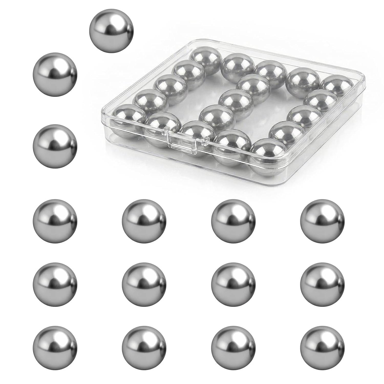 Detalle de Mardatt 16mm Precision Bearing Steel Balls, 15-Piece Set