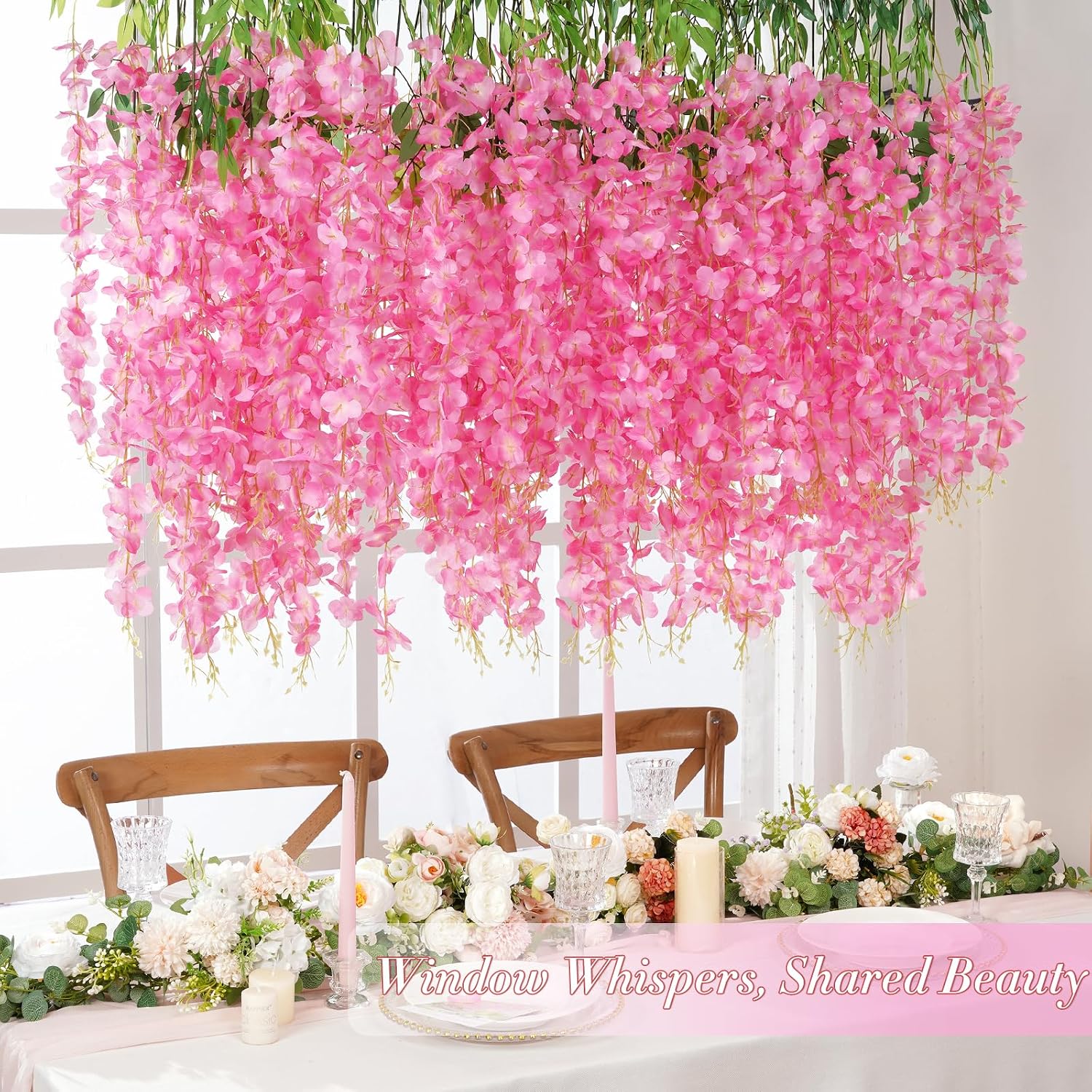 Detalle 2 de Waipfaru Artificial Wisteria Flowers, 12-Pack