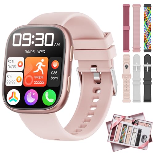 Detalle de Reloj Inteligente Mingtawn para Mujer con 7 Correas y Llamadas Bluetooth – 1,83", 100+ Modos Deportivos, SpO2, Sueño y Salud femenina