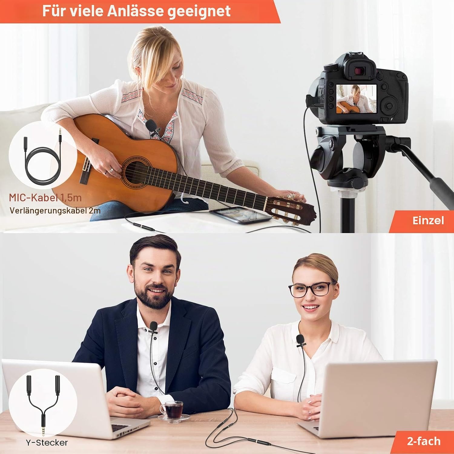 Thumbnail 3 de LEKATO Lavalier Mikrofon für Handy und PC
