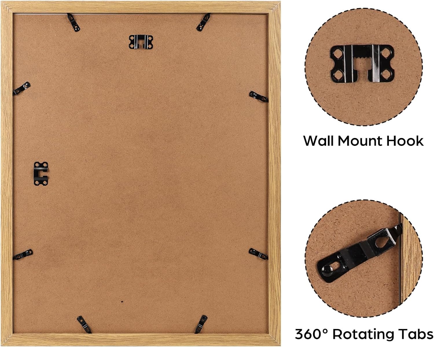 Detalle de Vasemouh Bilderrahmen 40x50 cm – MDF Holzoptik mit PET-Scheibe