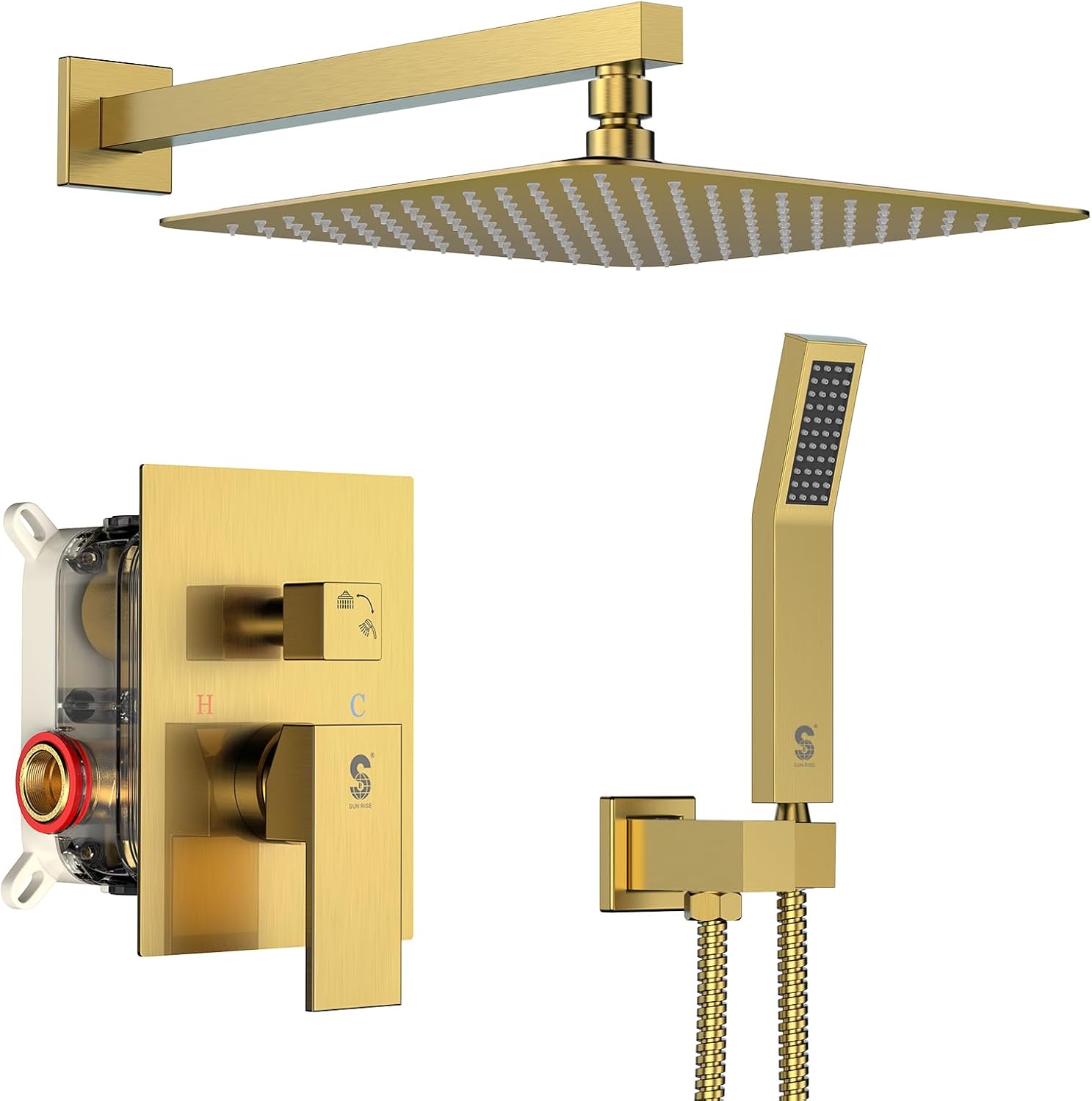 Detalle de SR SUN RISE 12 Inch Rain Mixer Shower Combo