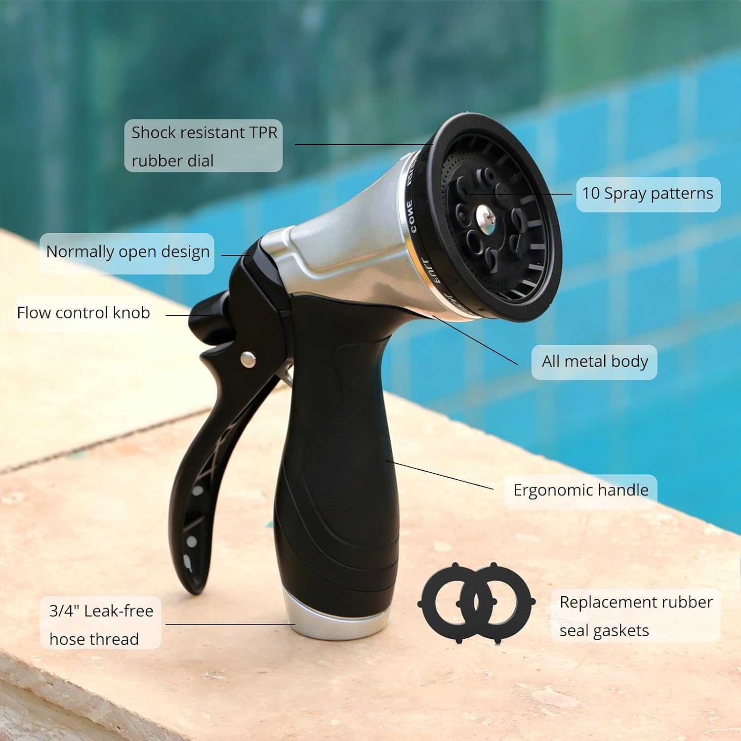 Detalle de QUOBAS Metal Garden Hose Nozzle